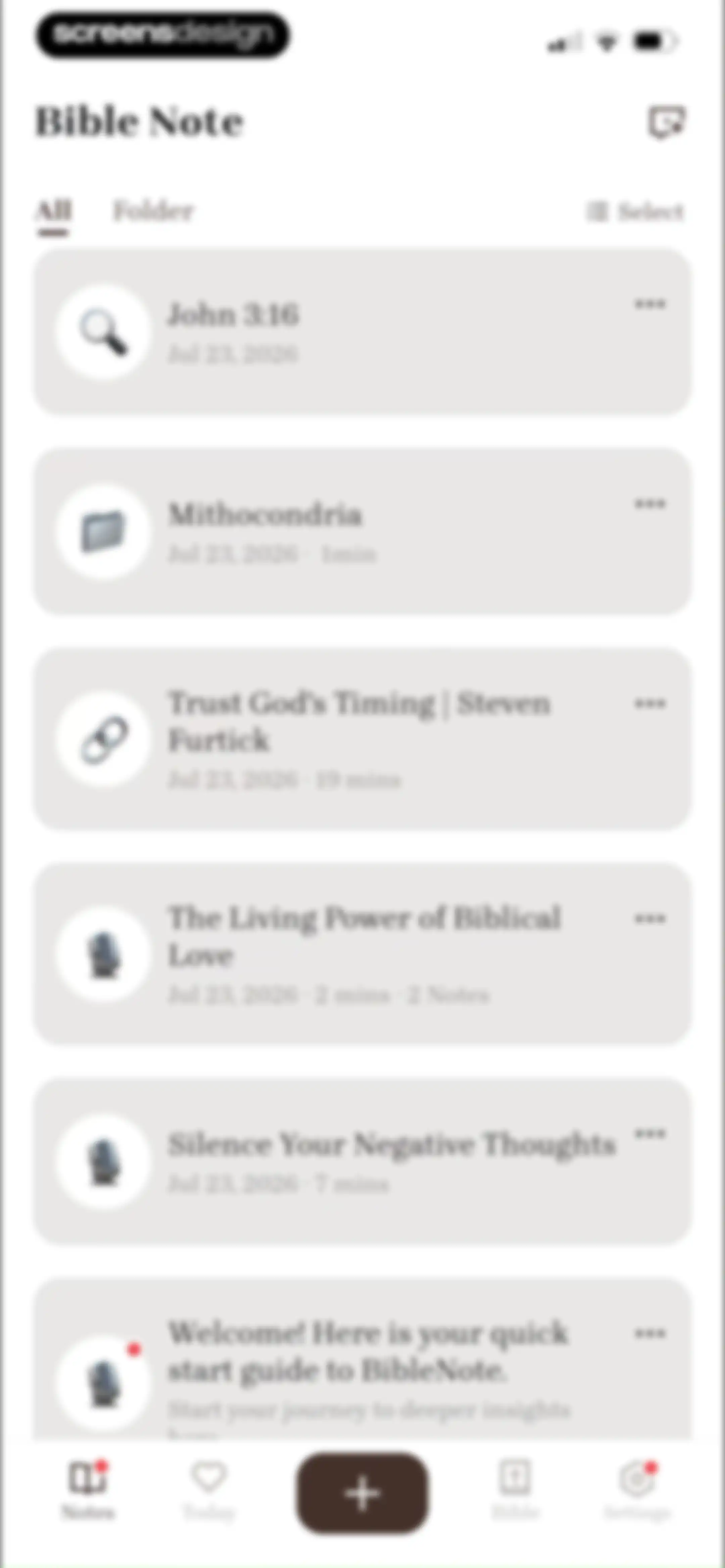 Bible Note: Sermon Notes screen 86