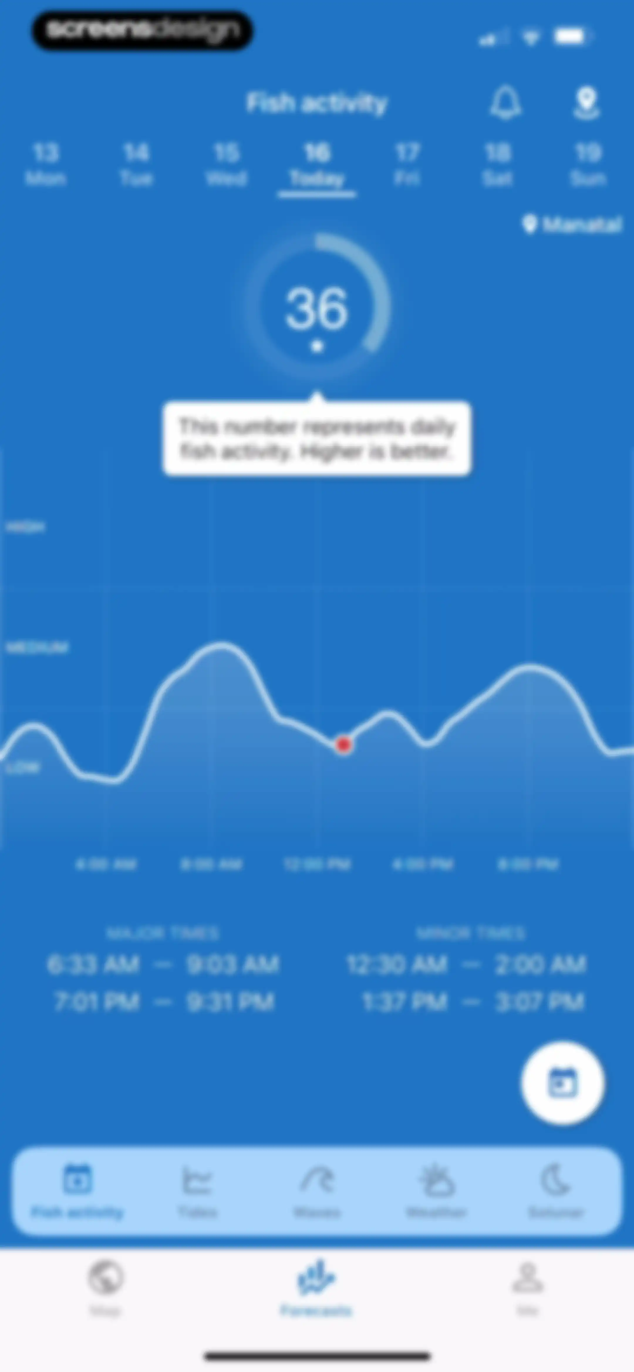 Fishing Points: Map & Forecast screen 80
