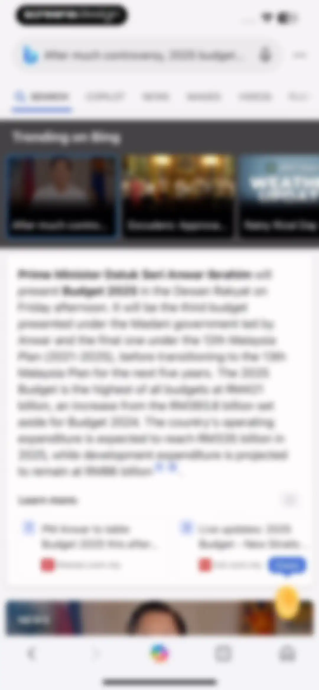 Microsoft Bing Search screen 4
