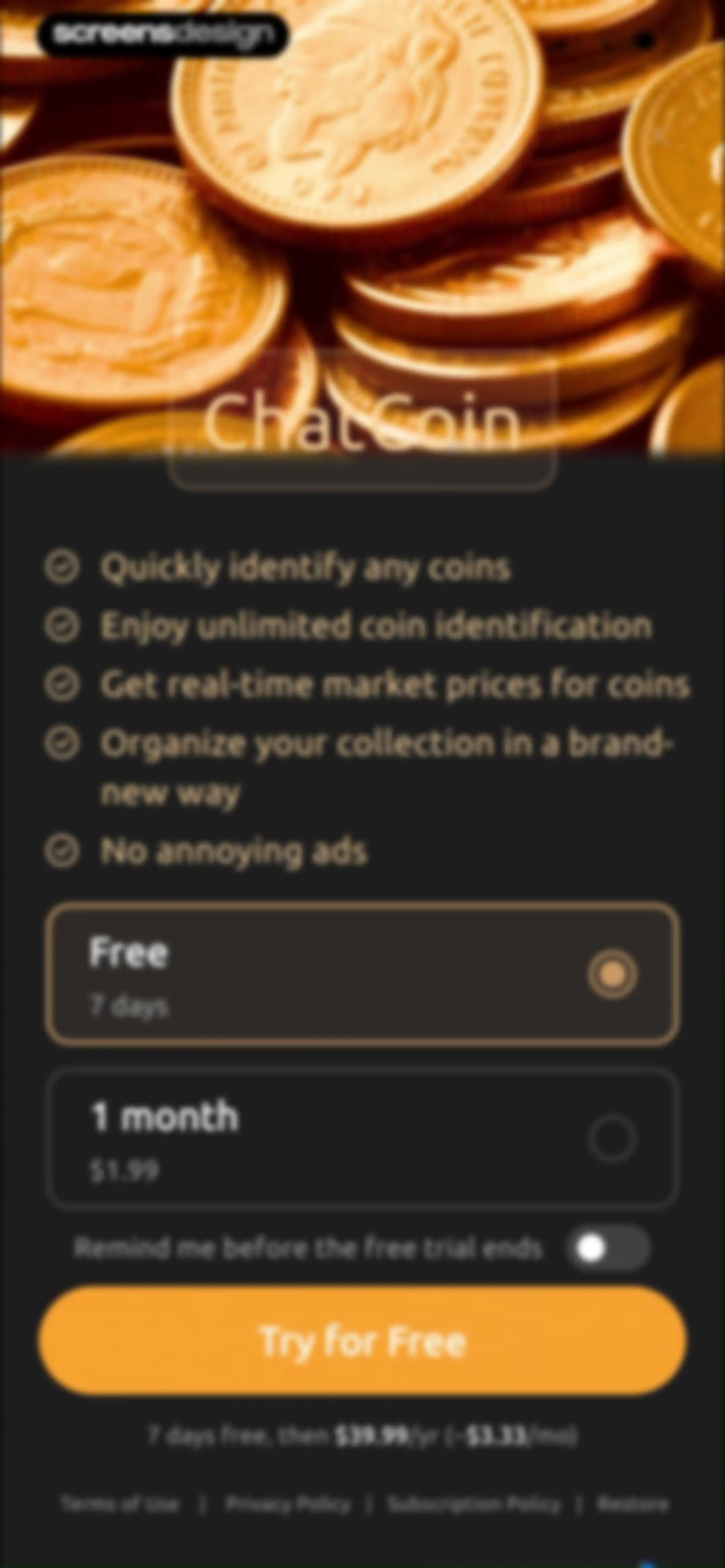 ChatCoin: Coin Identifier screen 4