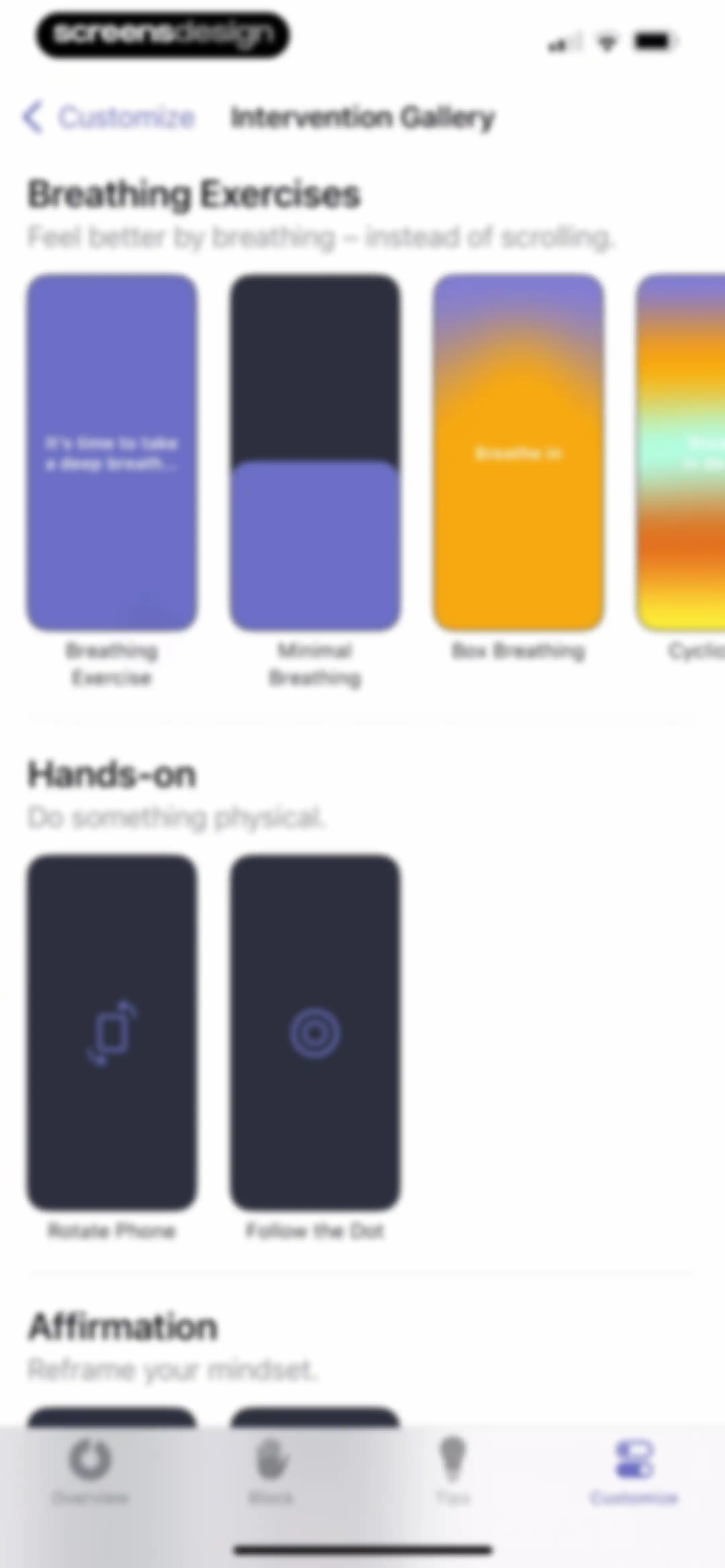 one sec | screen time + focus screen 83