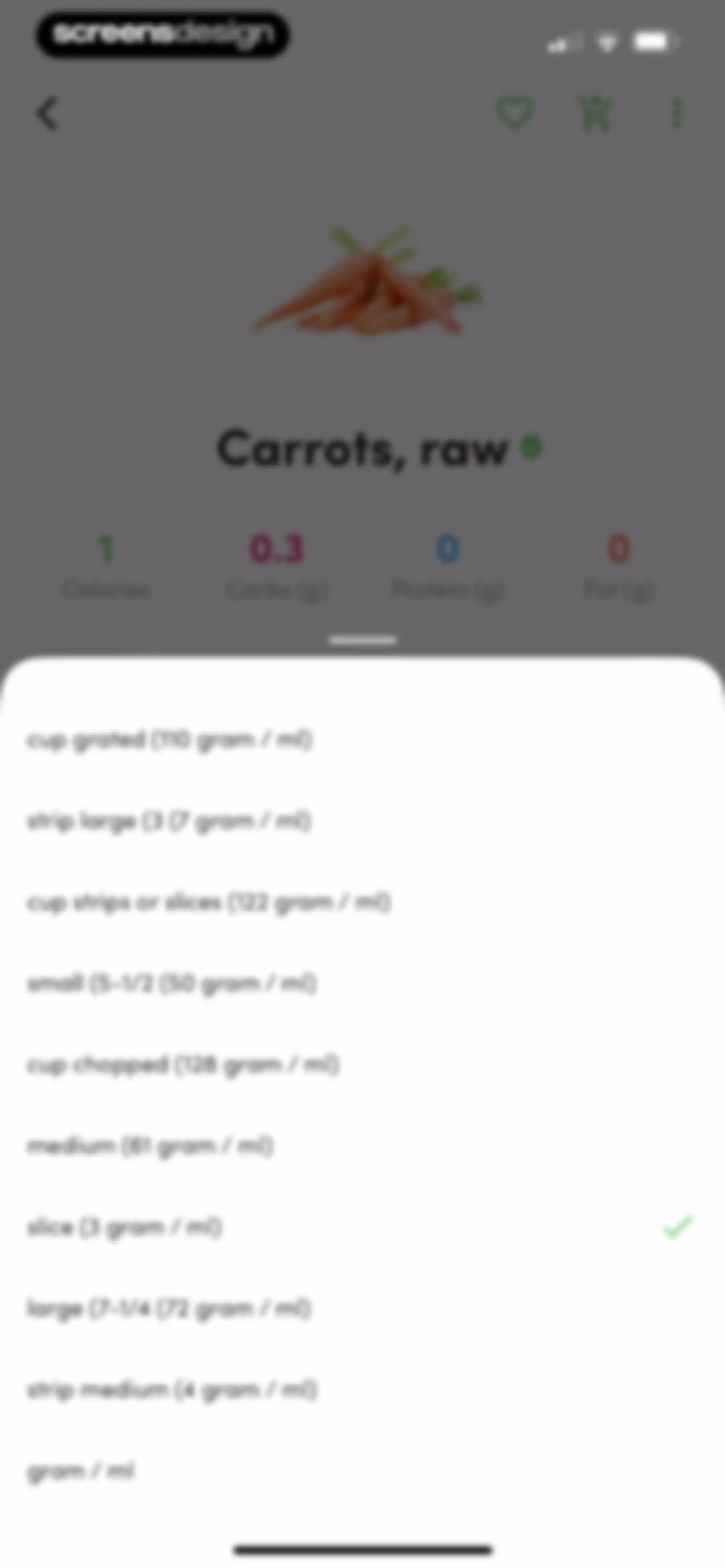Calories and nutrition tracker screen 45