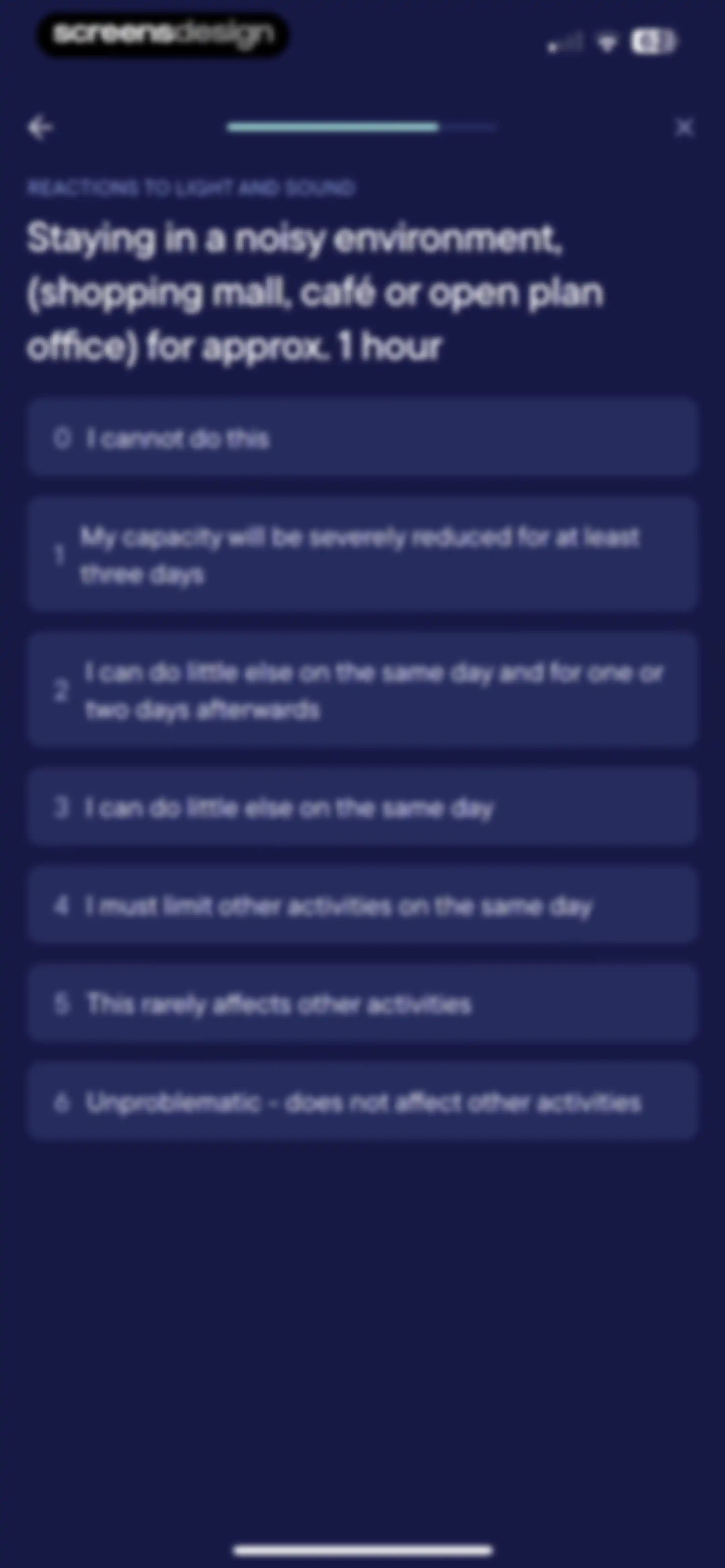 Visible: Pacing for illness screen 82