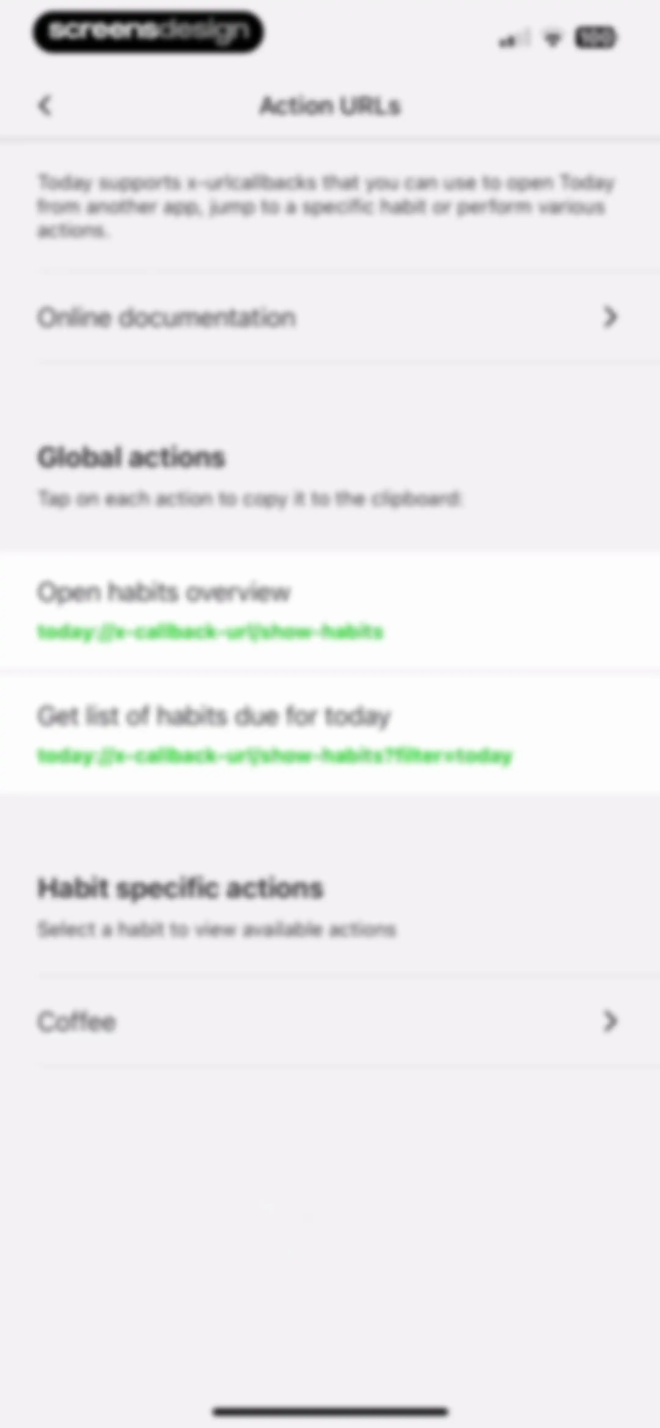 Today Habit tracker screen 79