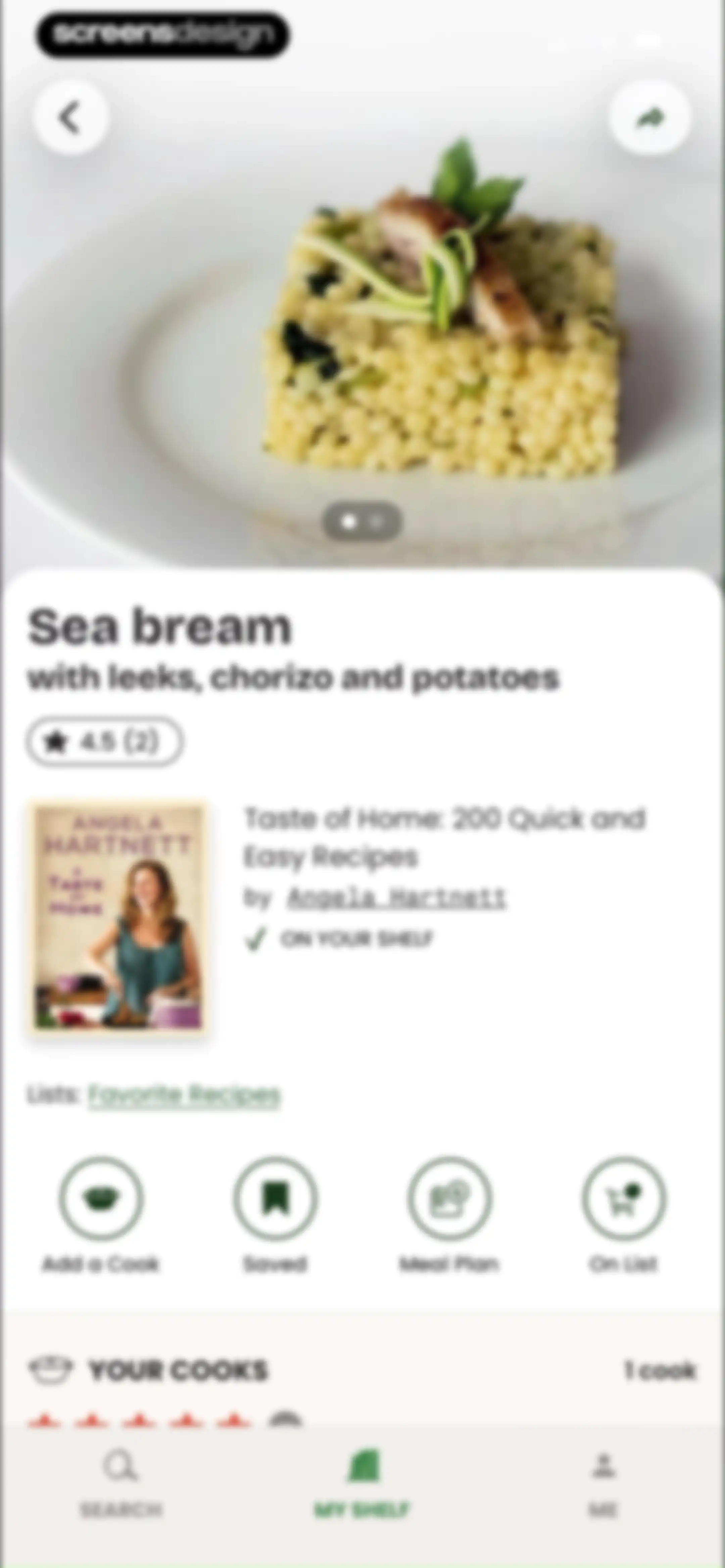 CookShelf: Search Cookbooks screen 72