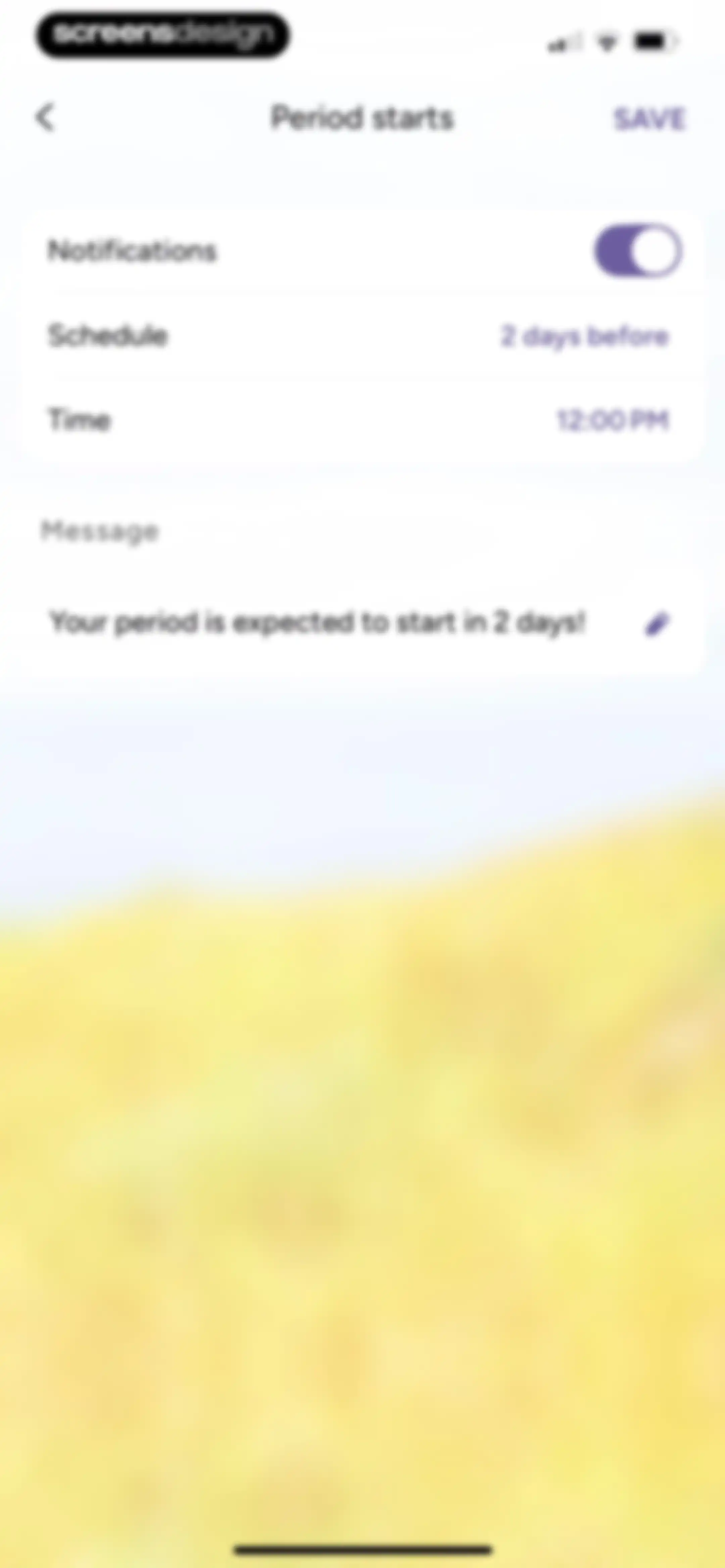 Period Tracker Period Calendar screen 122