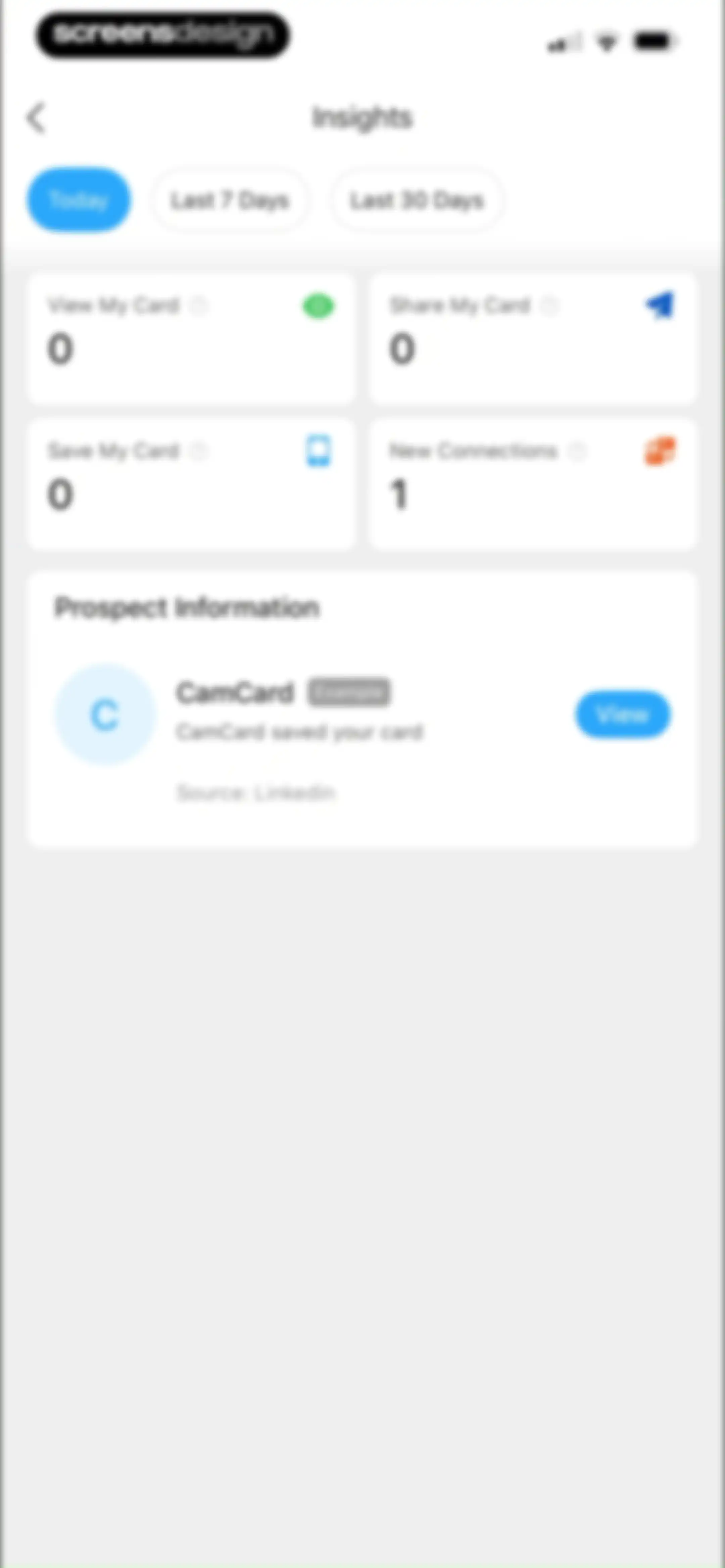 CamCard AI Business Assistant screen 107