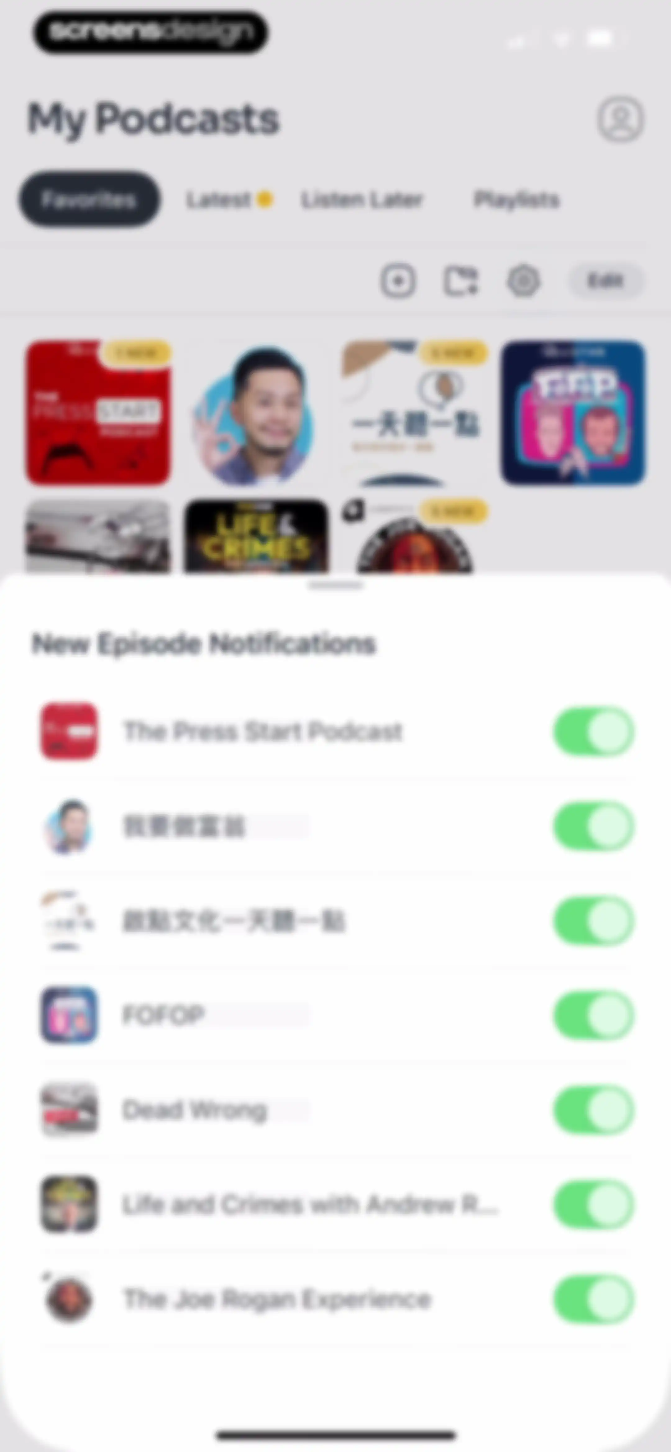 Podcast App screen 71