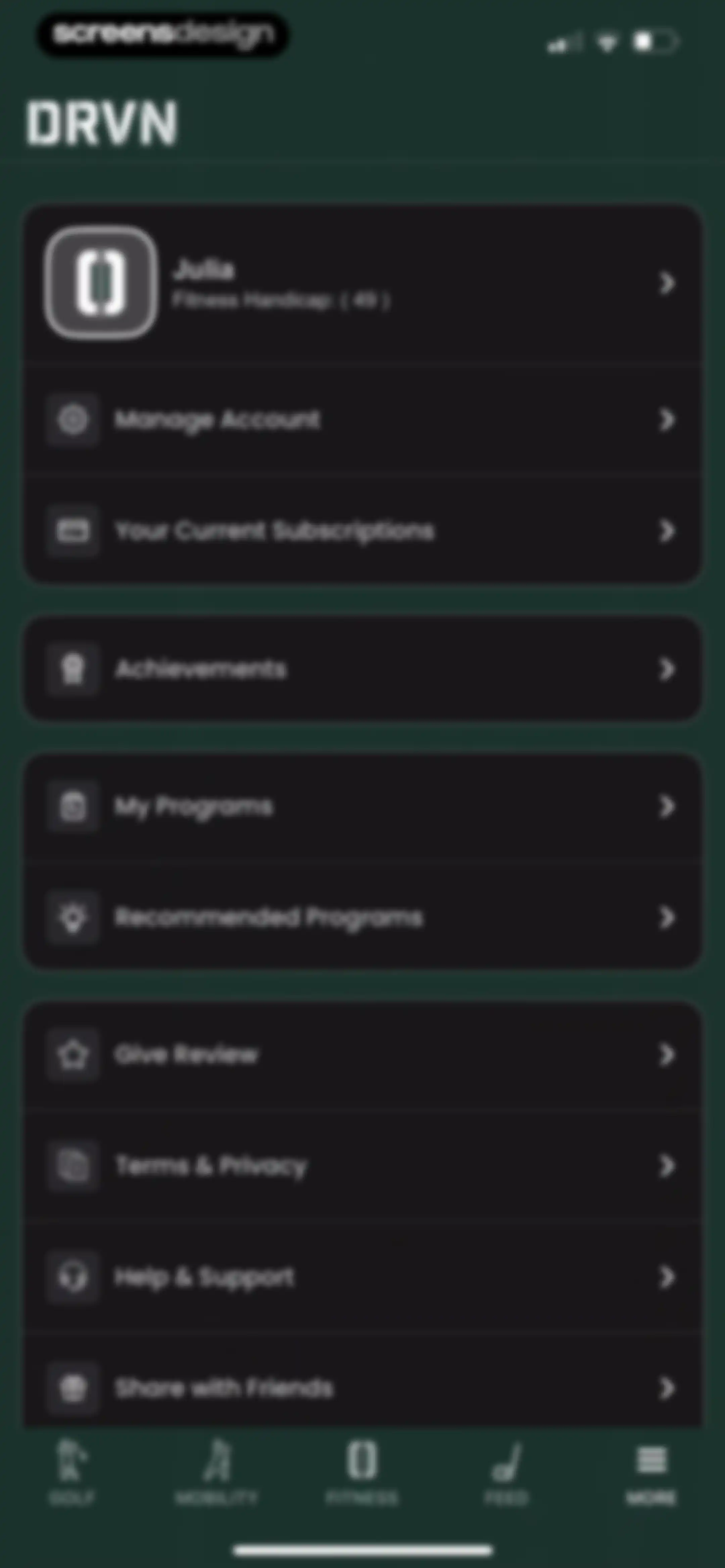 DRVN - Golf & Gym Workouts screen 141