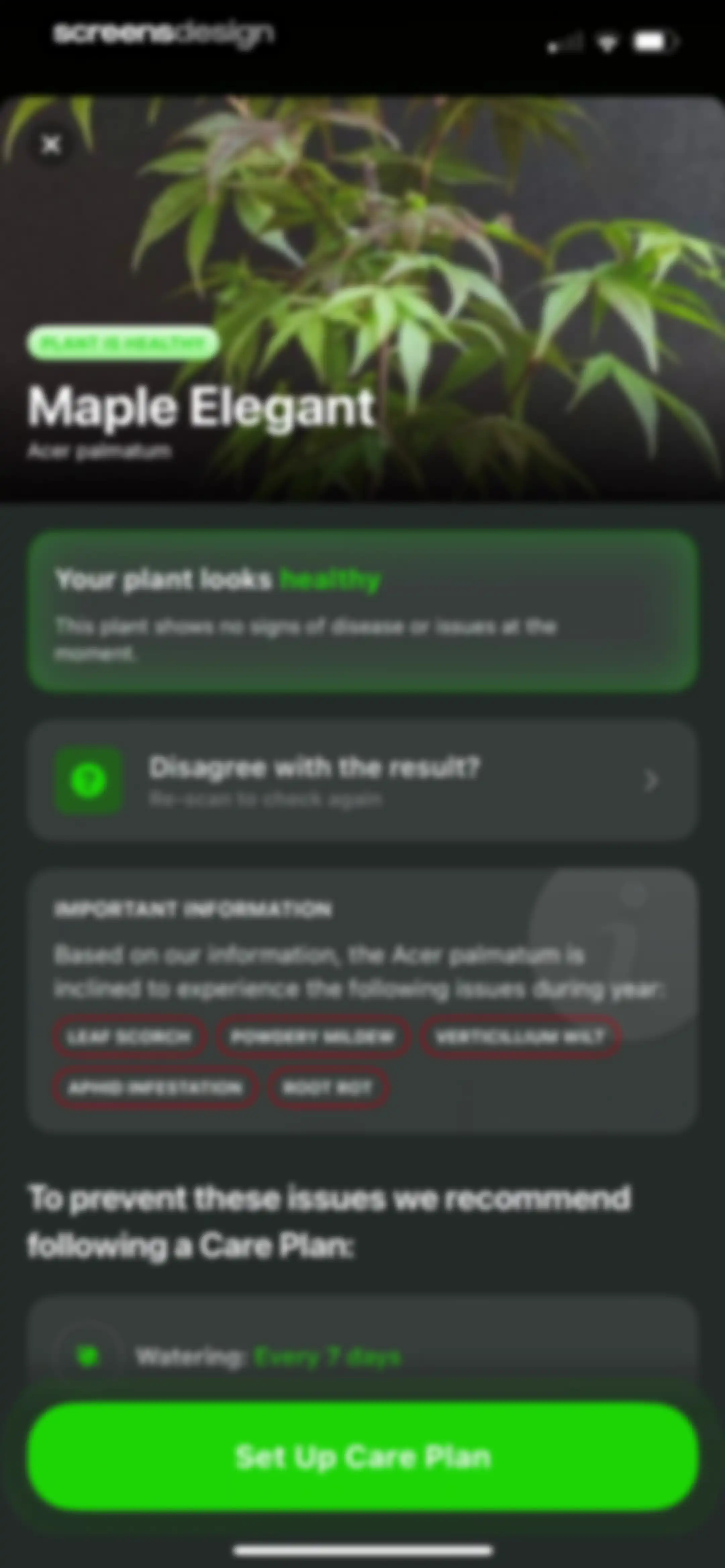 Plant Identifier & Care App screen 124