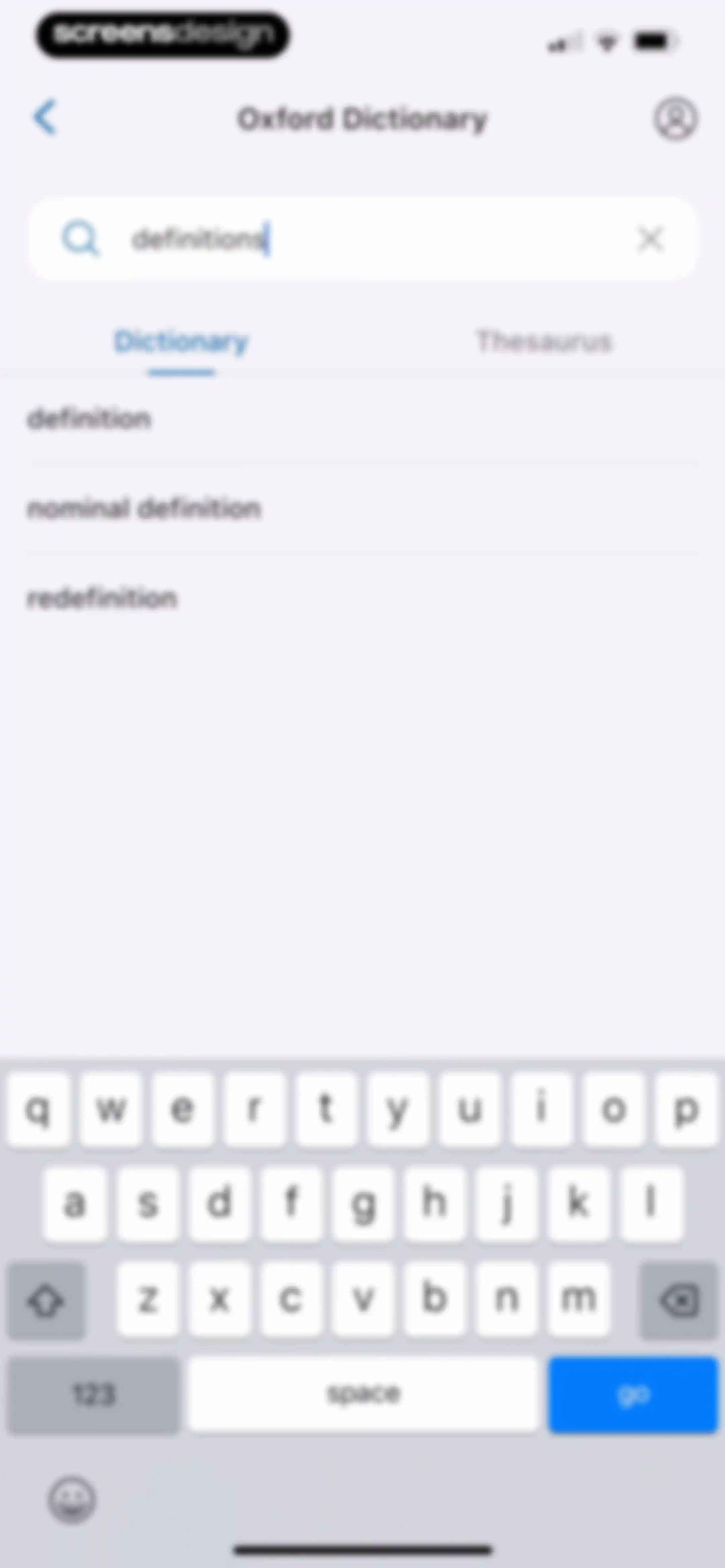 Oxford Dictionary & Thesaurus screen 46