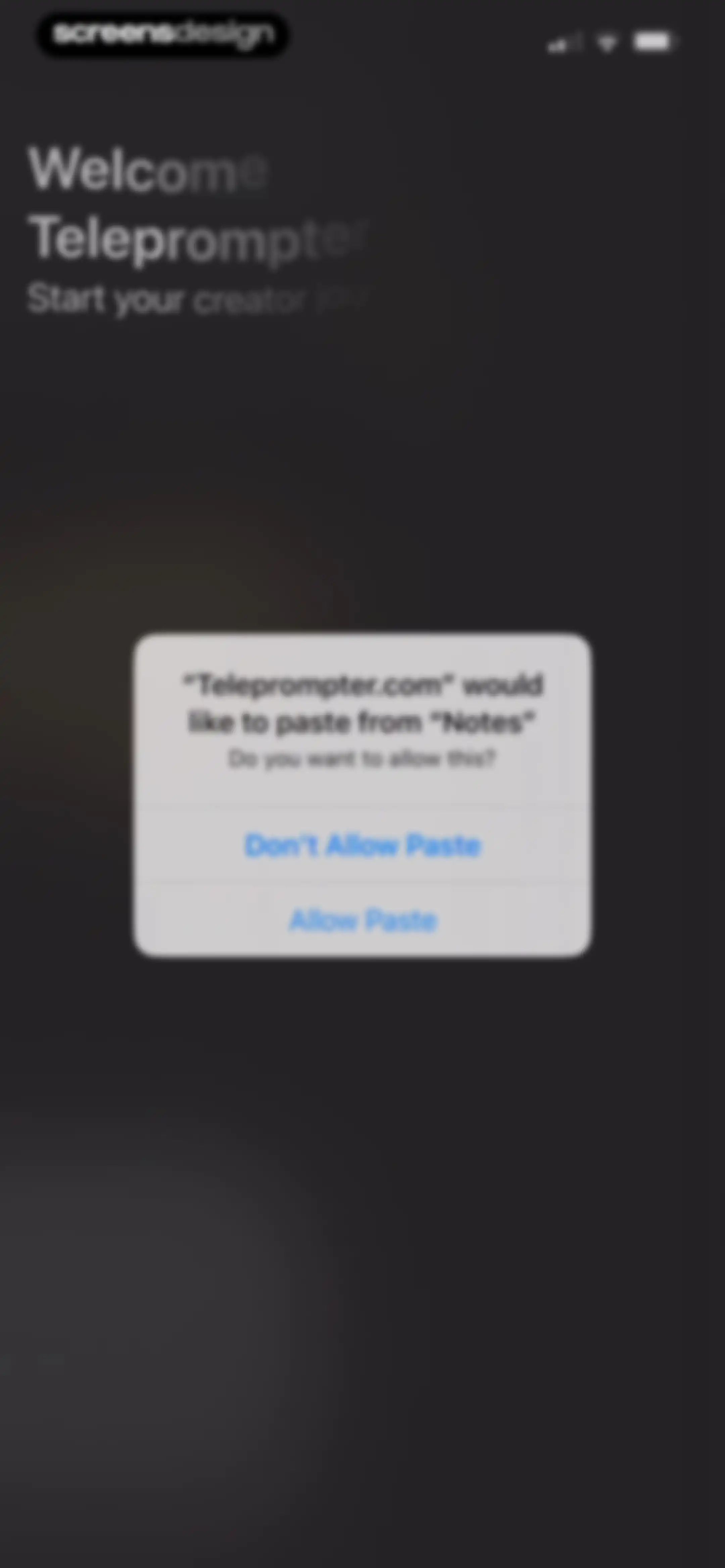 Teleprompter.com screen 1