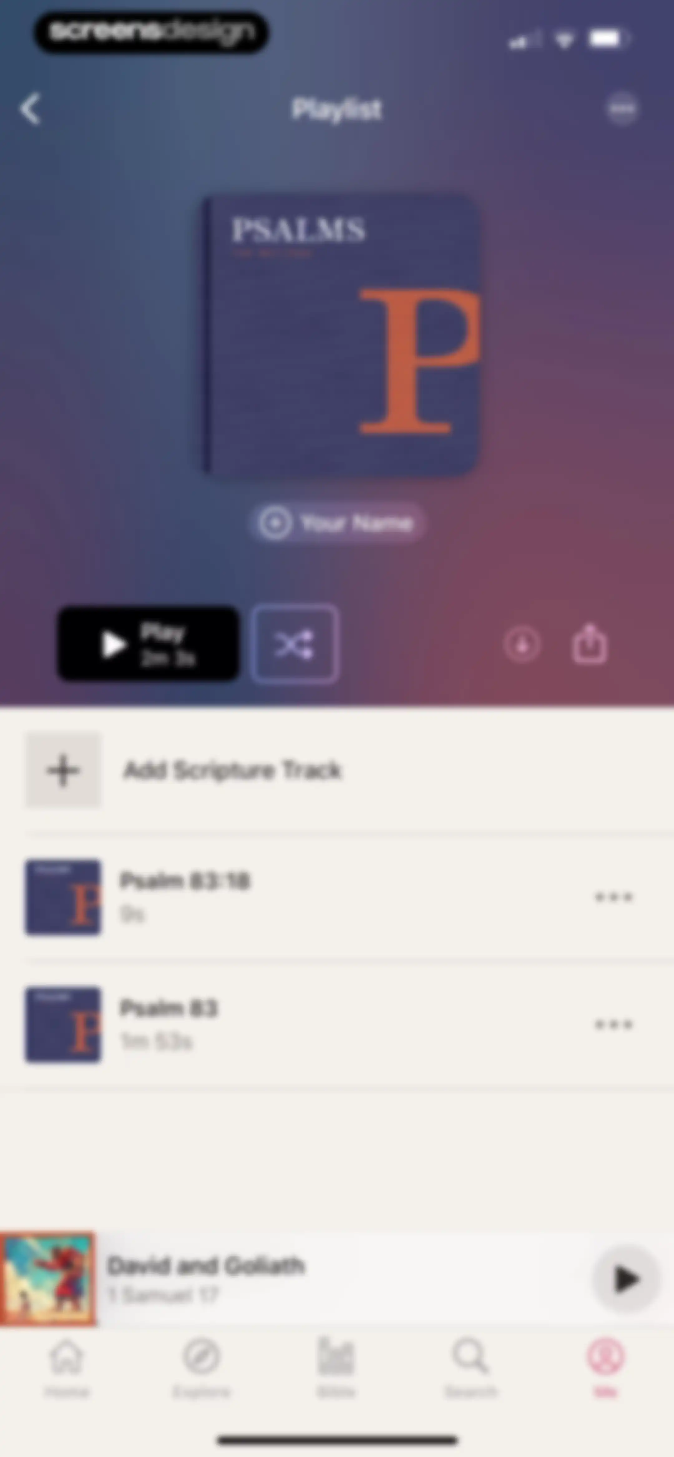 Dwell: Audio Bible screen 101