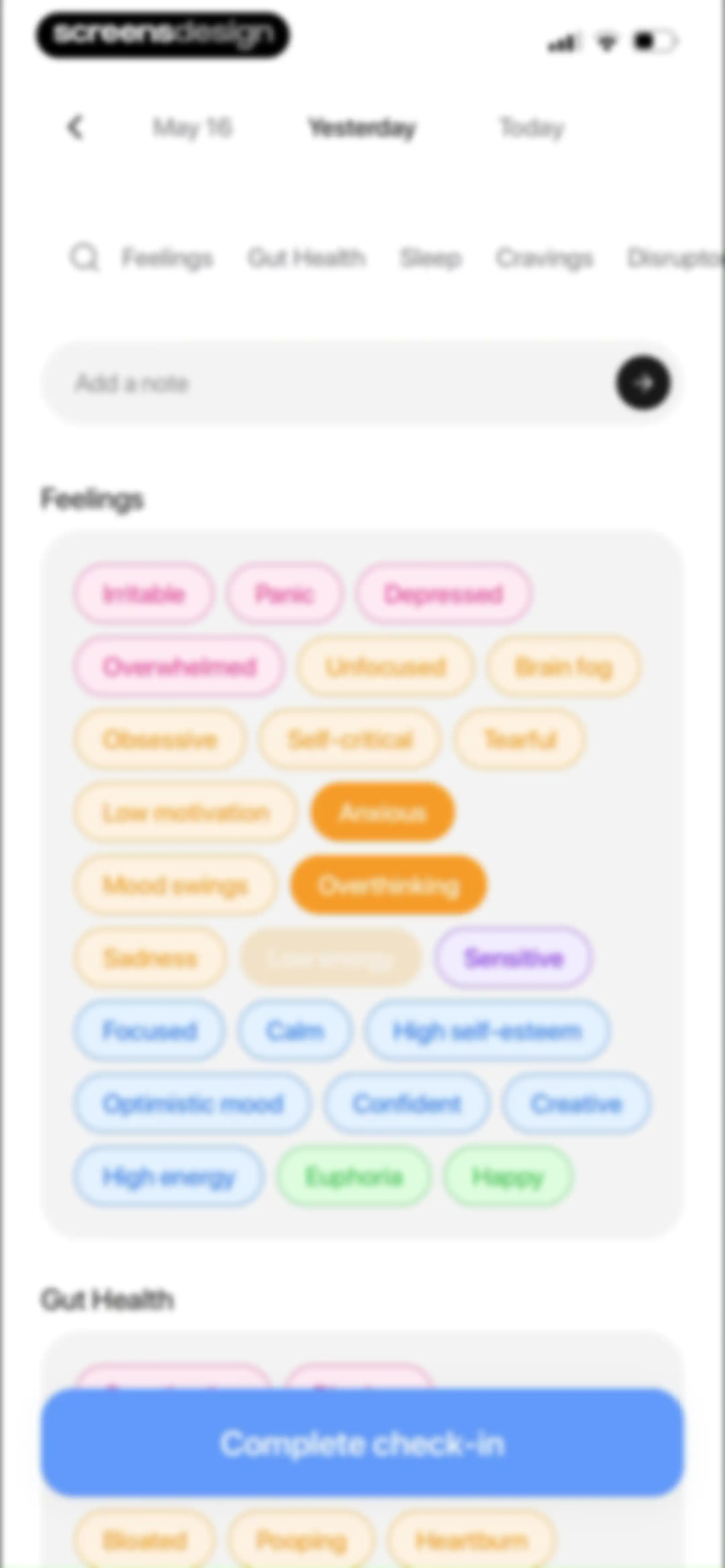 Harmony: Cycle Syncing, Period screen 96