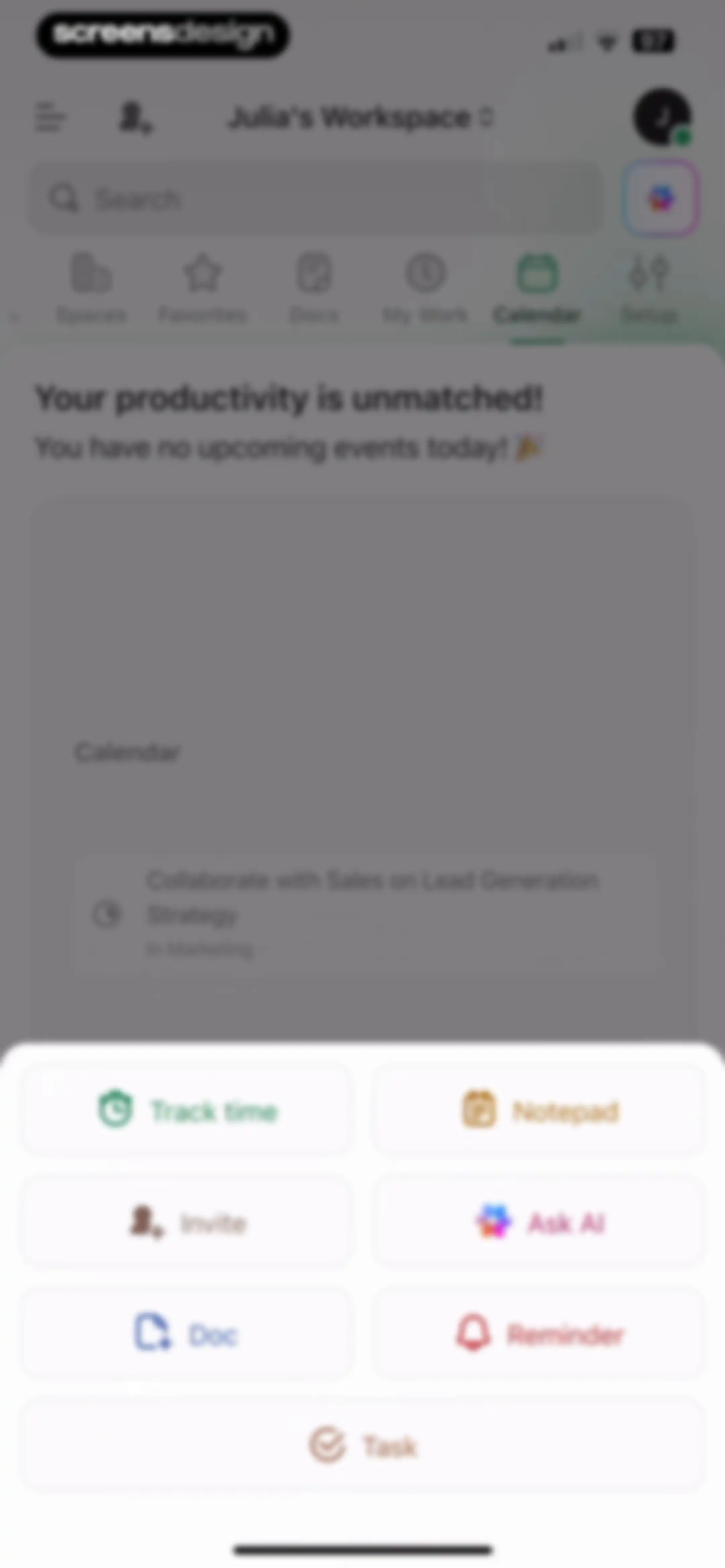 ClickUp: Tasks, Chat, Docs, AI screen 182