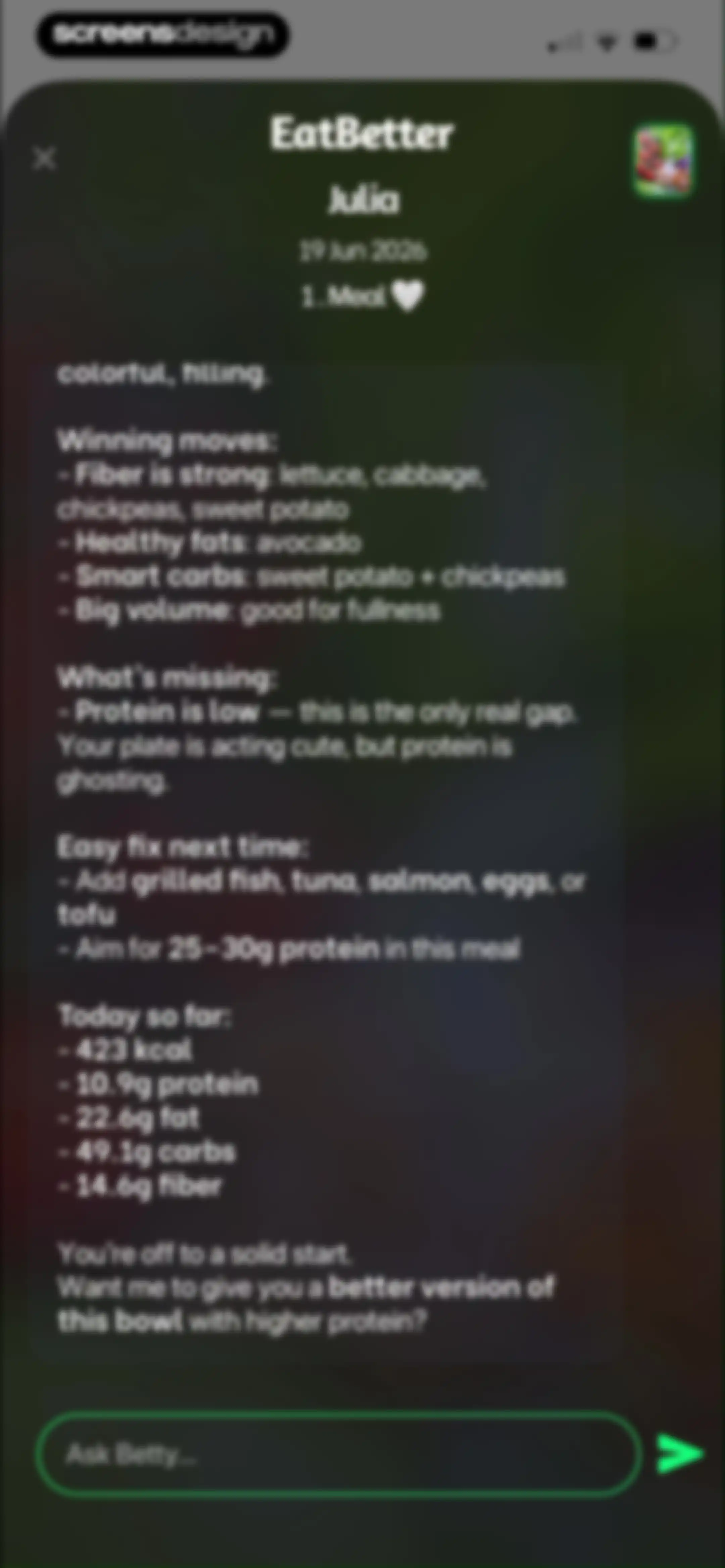 EatBetter: AI Food Journal screen 87