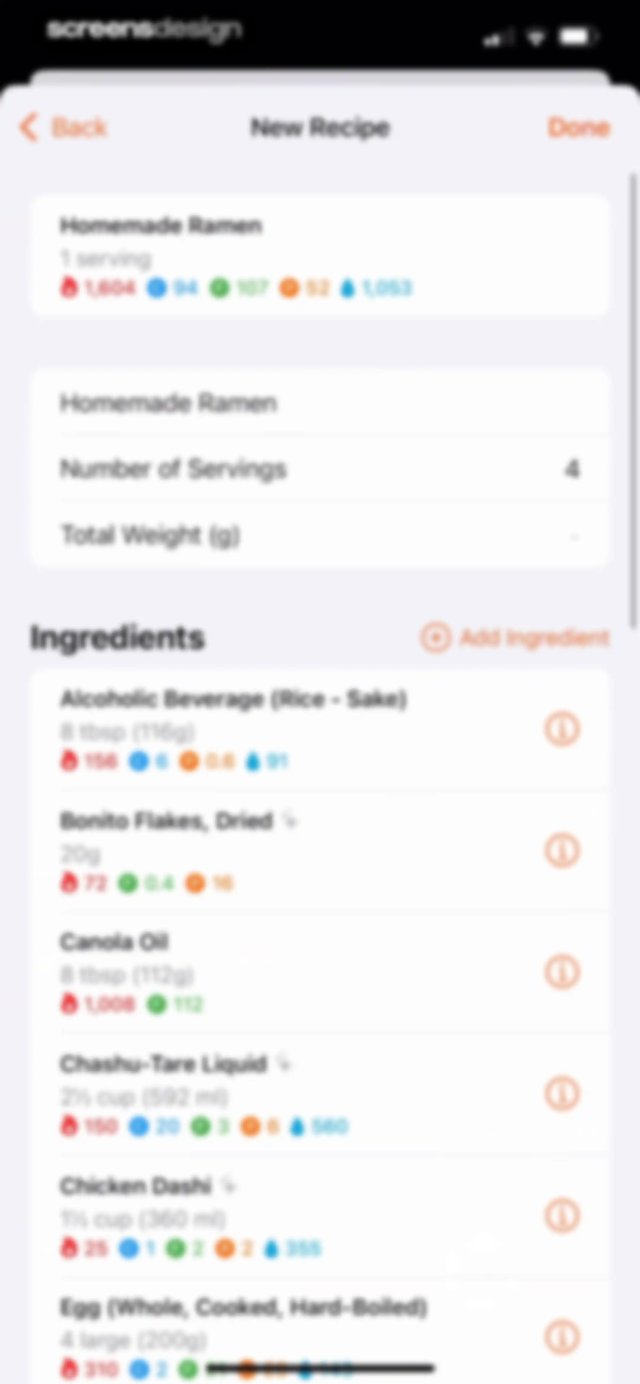 Nutrition Tracker: Foodnoms screen 95
