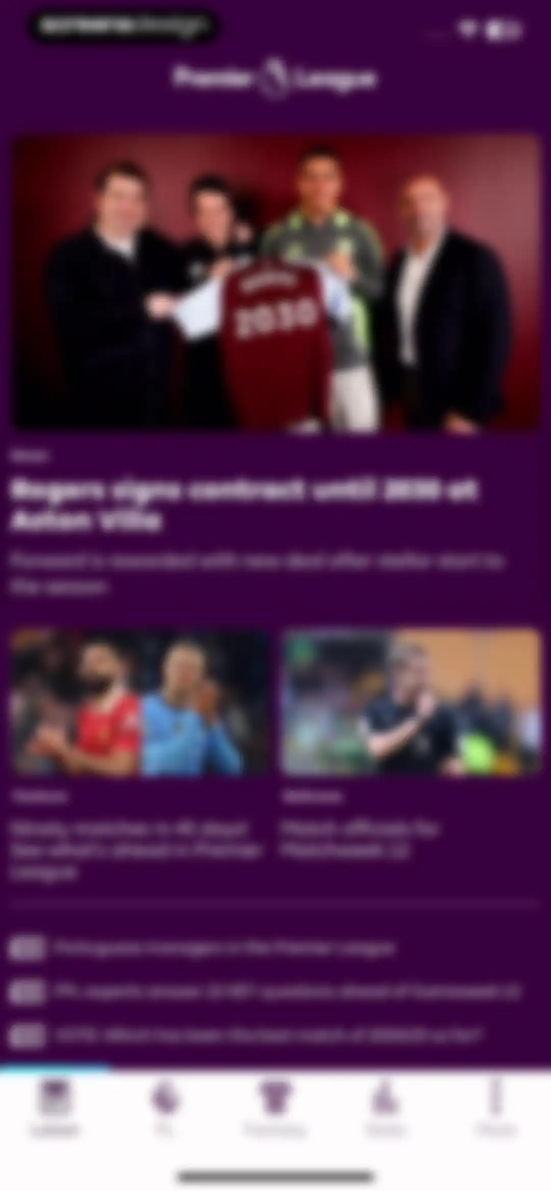 Premier League - Scores, News screen 17
