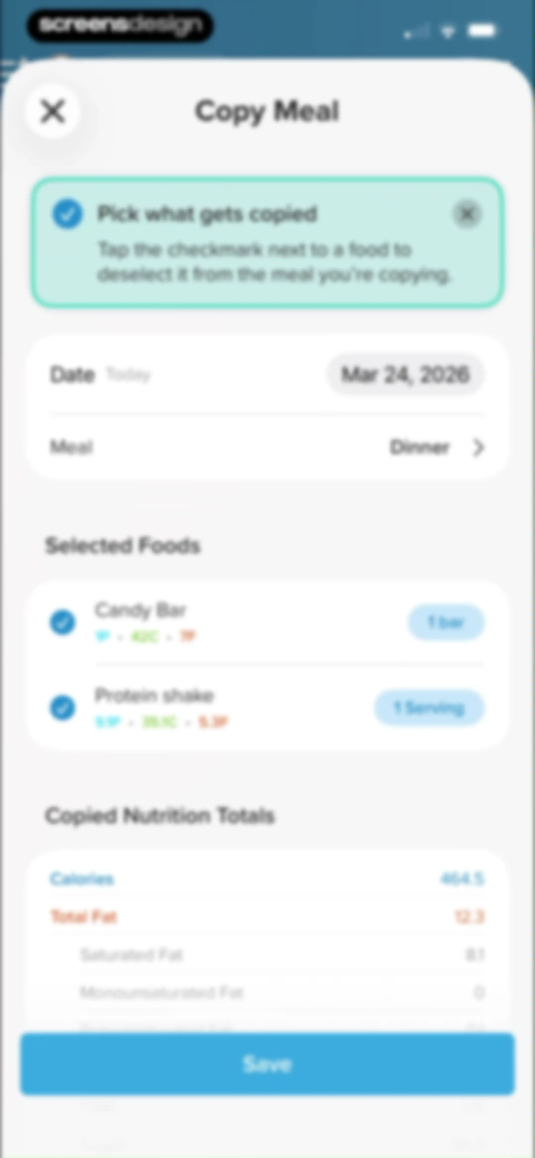 My Macros+ | Macro Tracker screen 105
