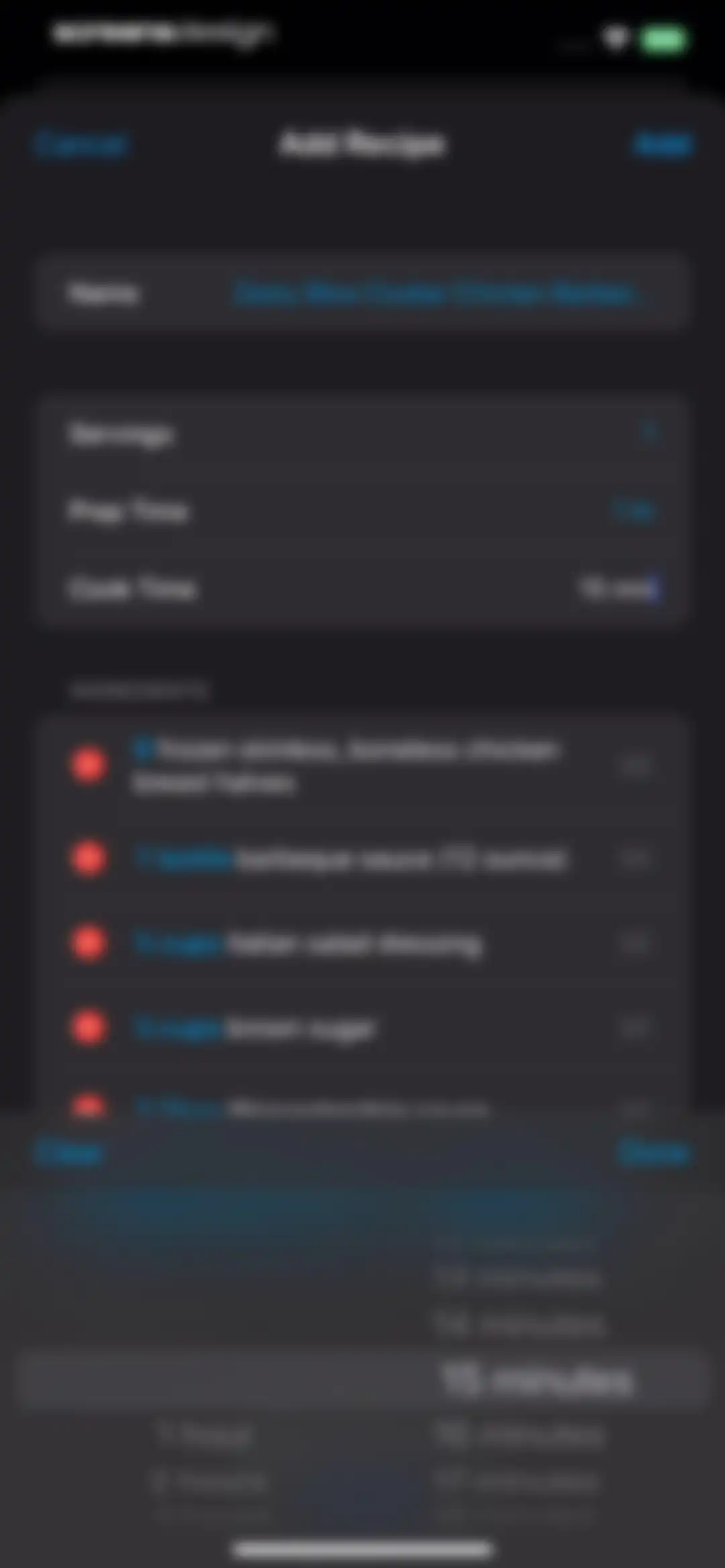 Crouton: Recipe Manager screen 9