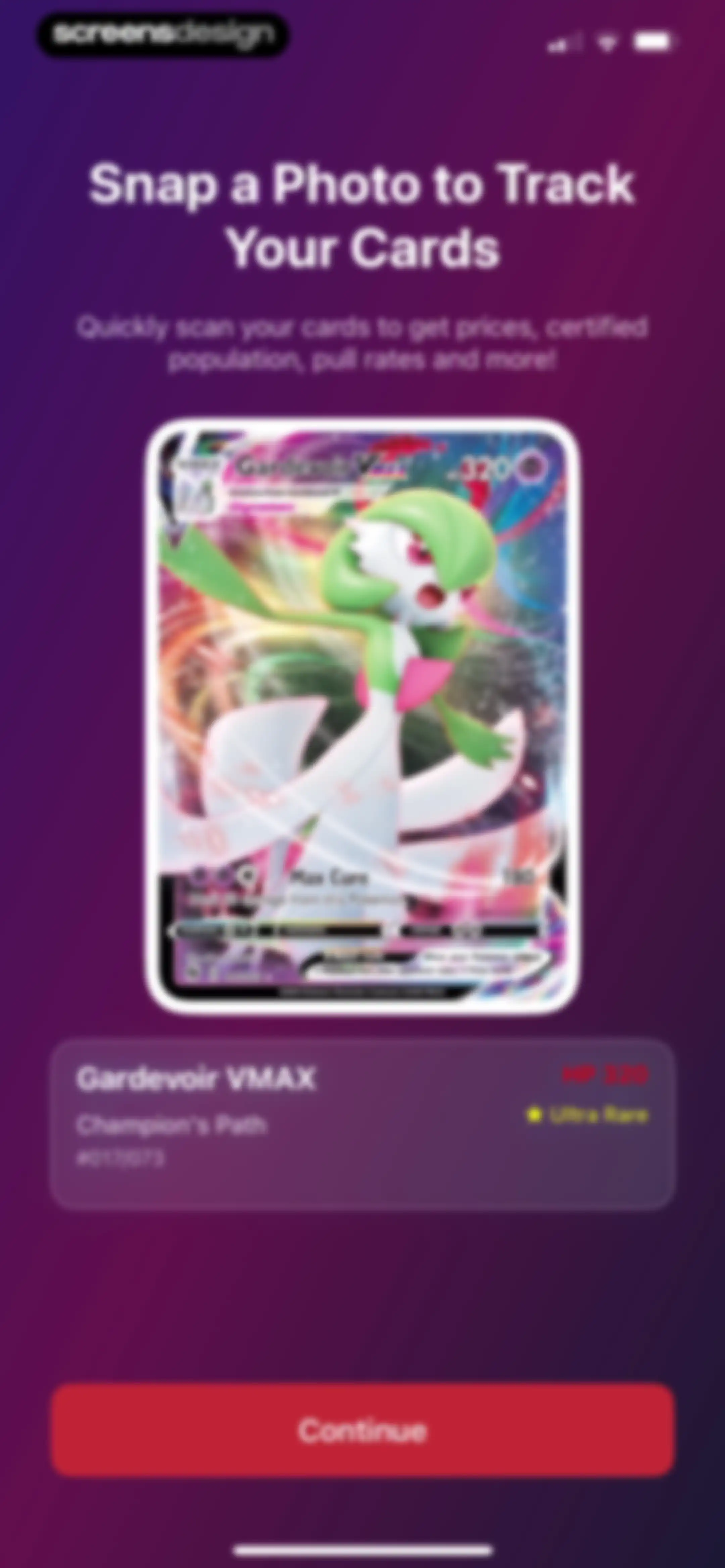 TCG Scanner Card - Pokechart screen 1