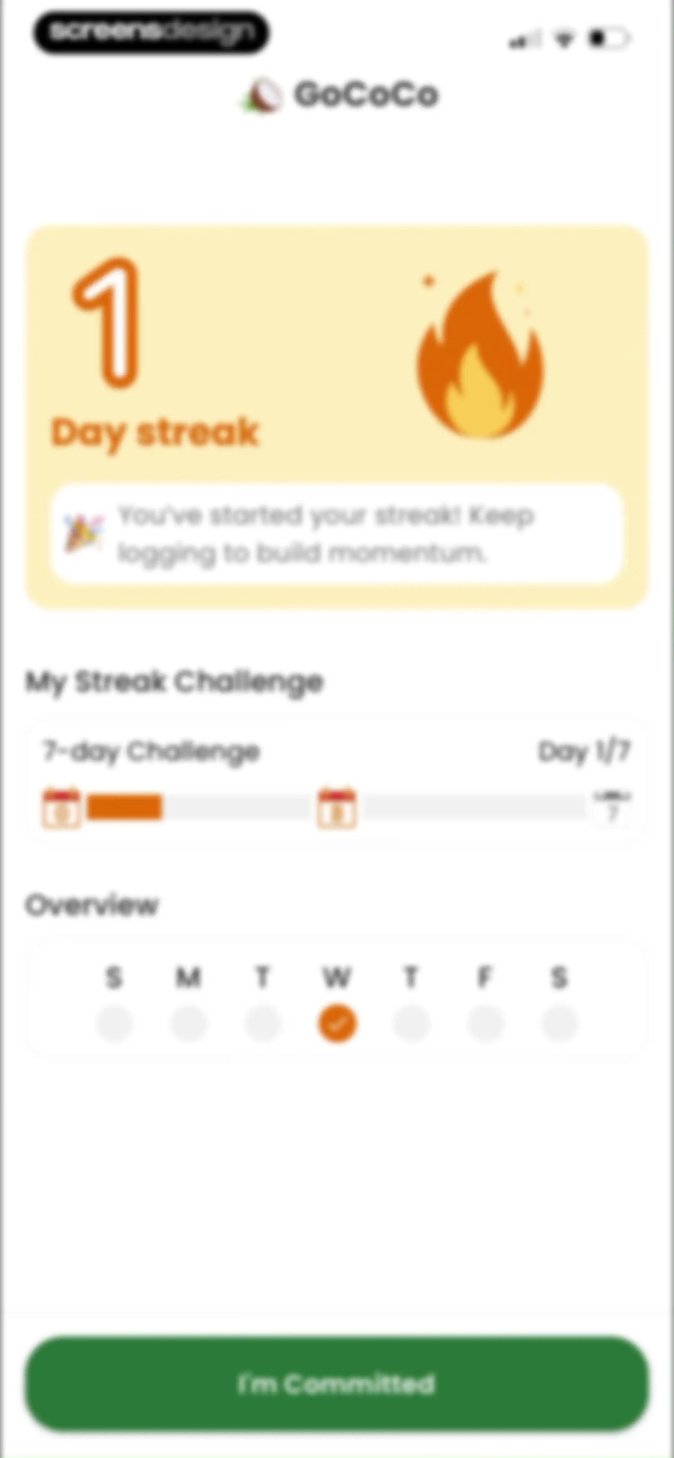 Diabetes food tracker - Gococo screen 100
