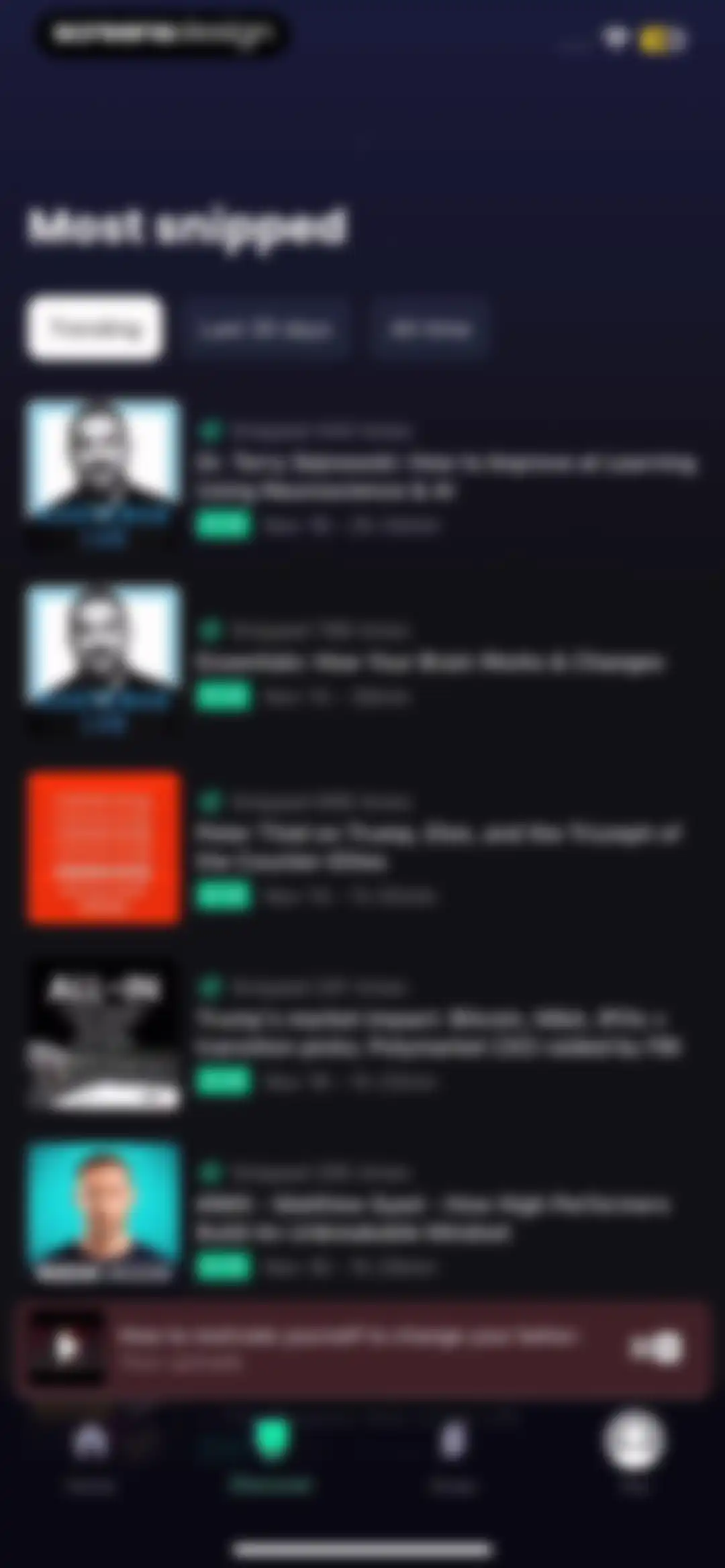 Snipd | AI Podcast Player screen 135