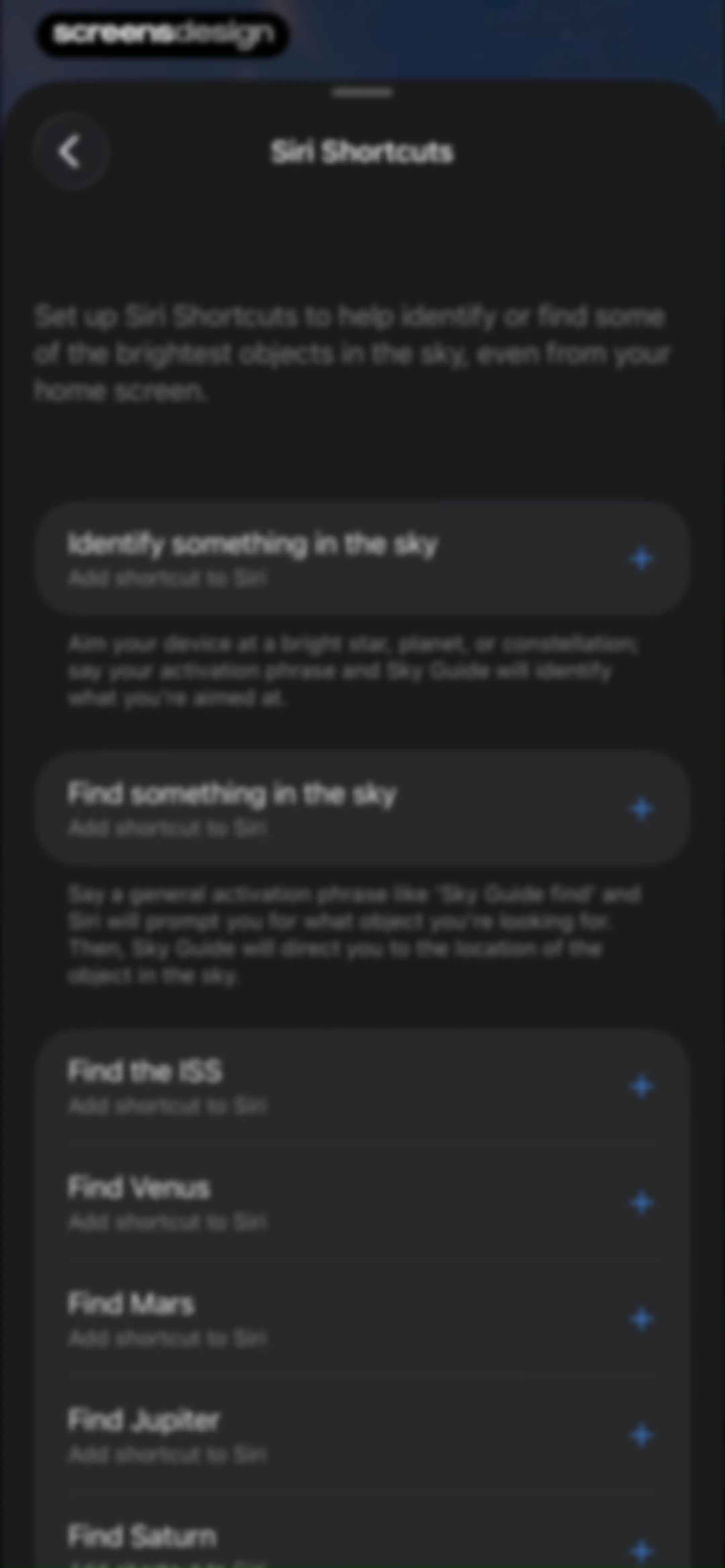 Sky Guide screen 64