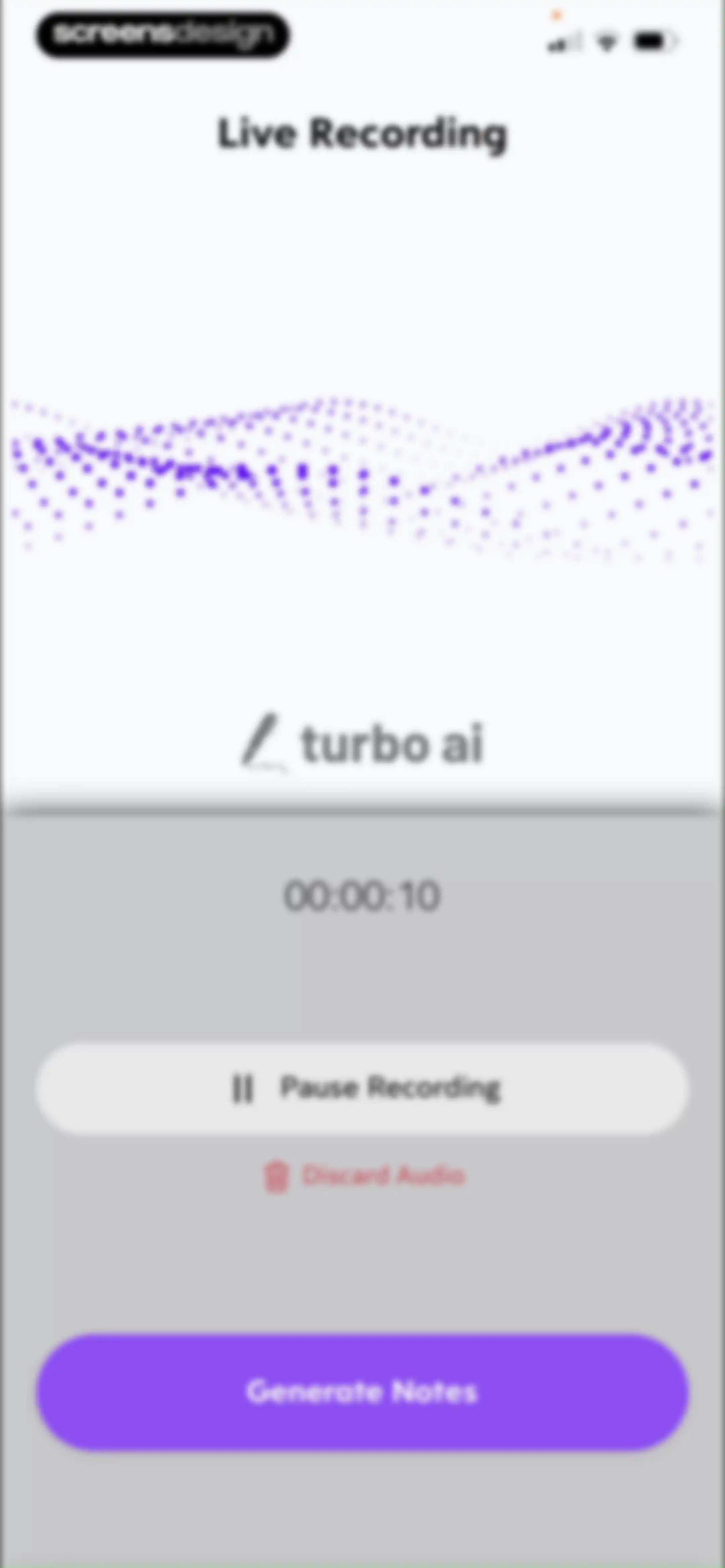 Turbo AI - Notetaker screen 32