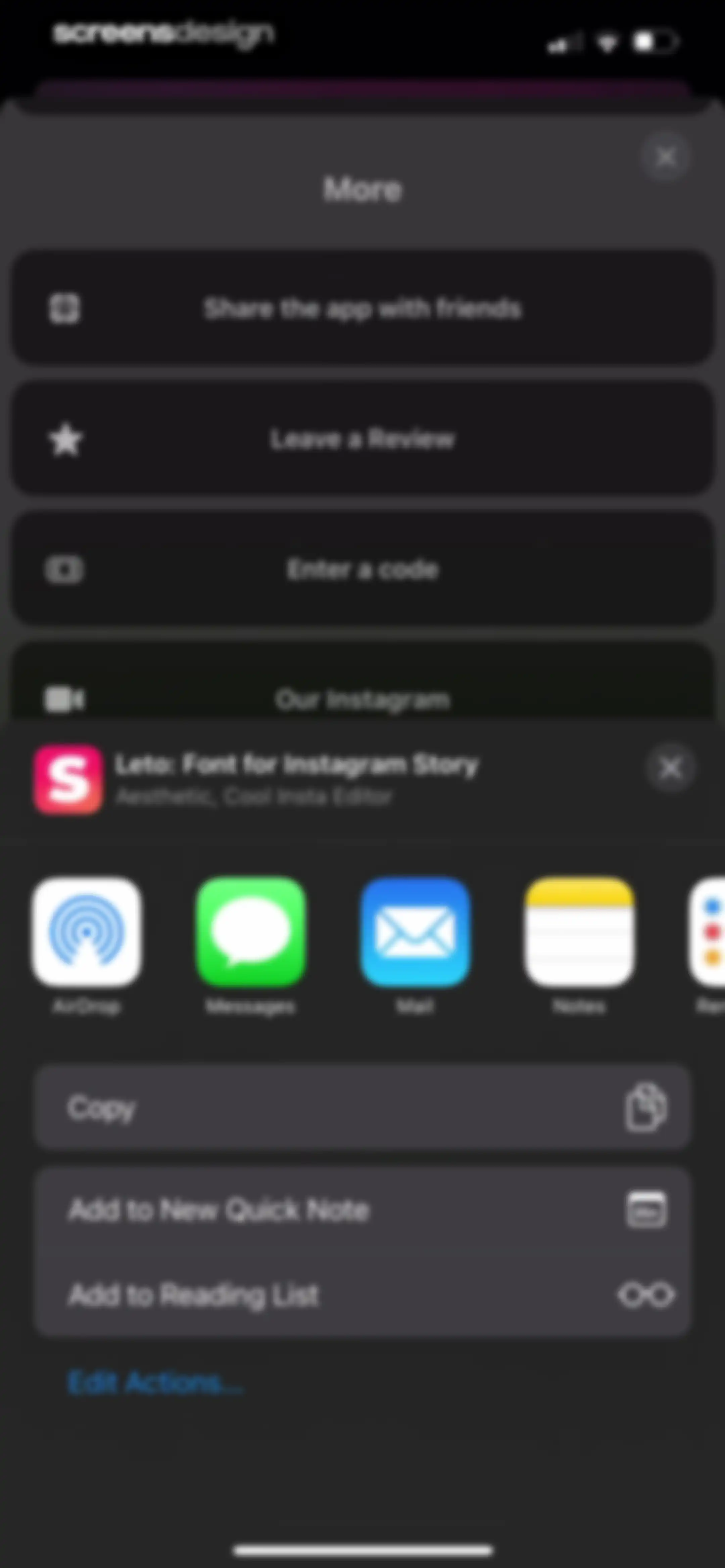 Leto: Font for Instagram Story screen 166