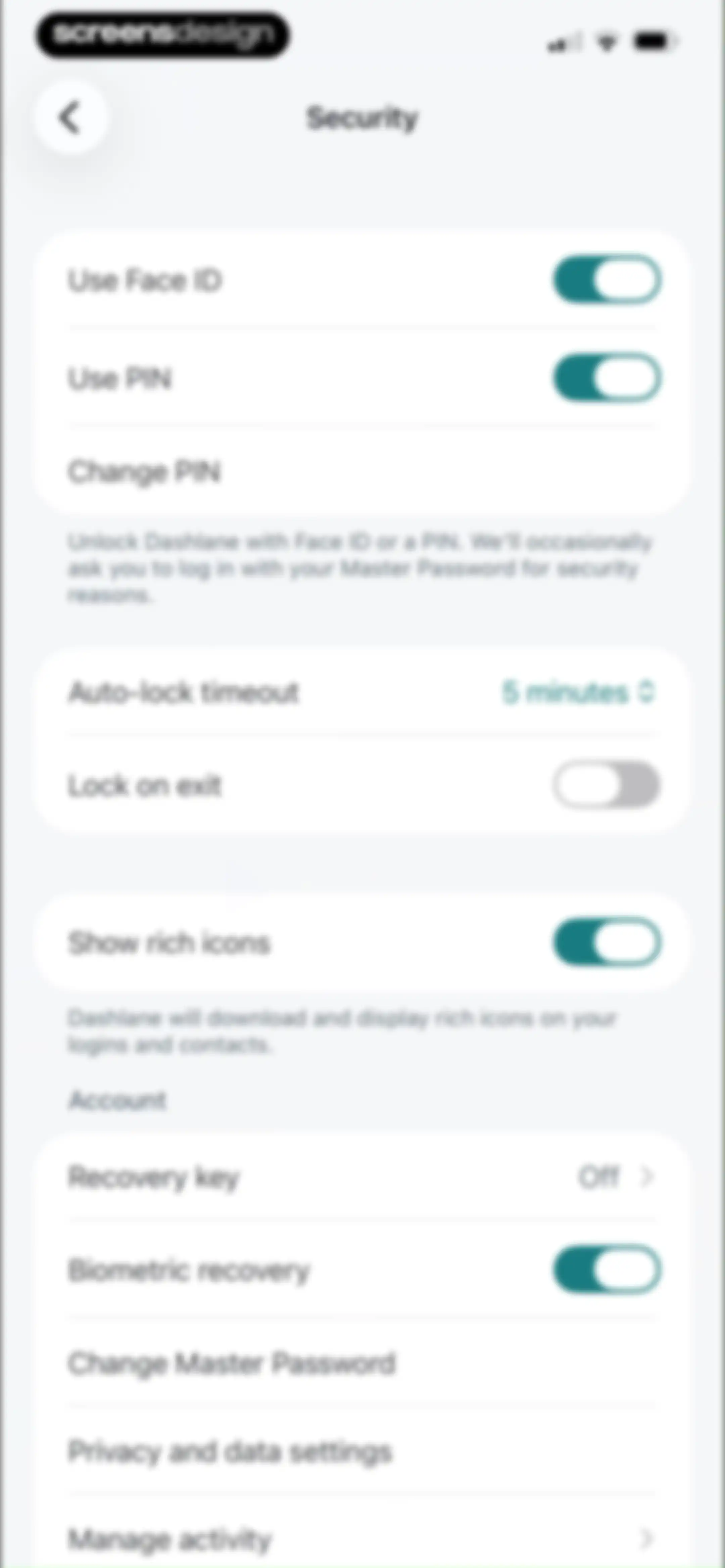 Dashlane Password Manager screen 103