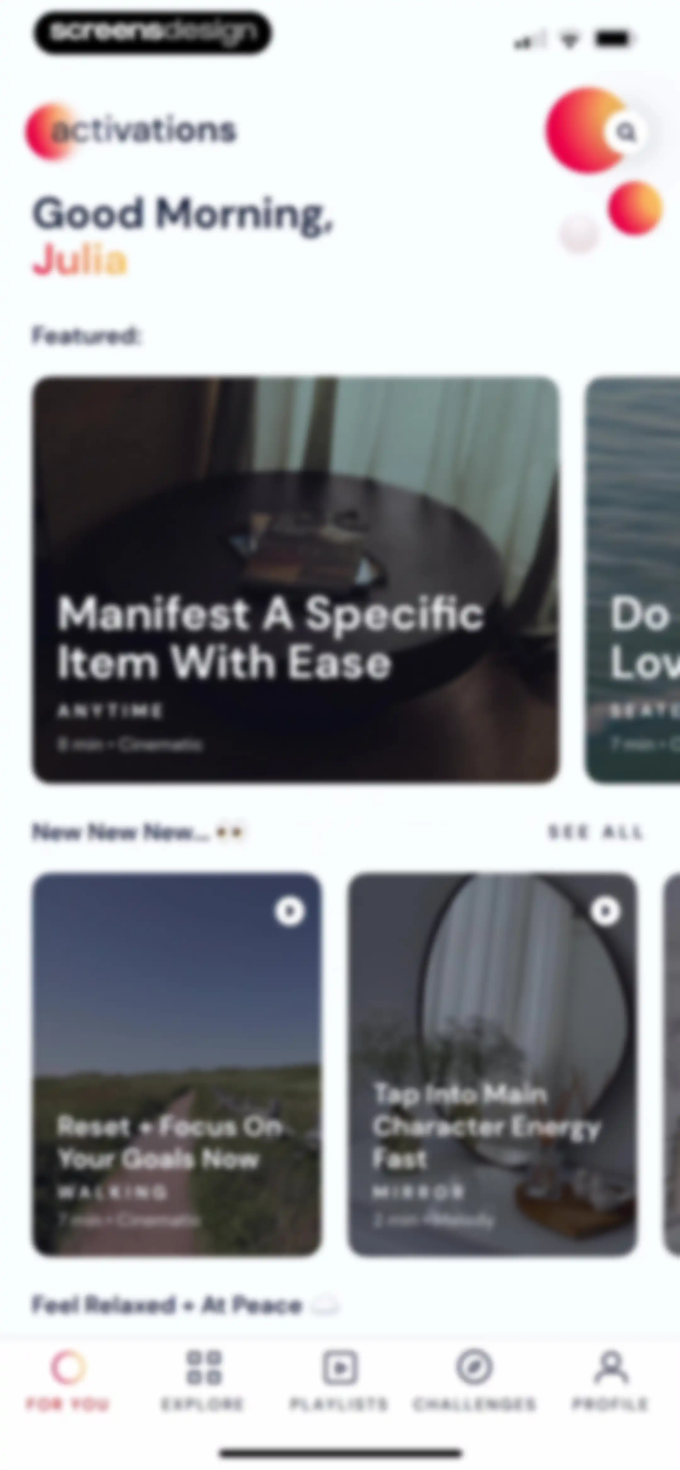 Activations: Daily Motivation screen 29
