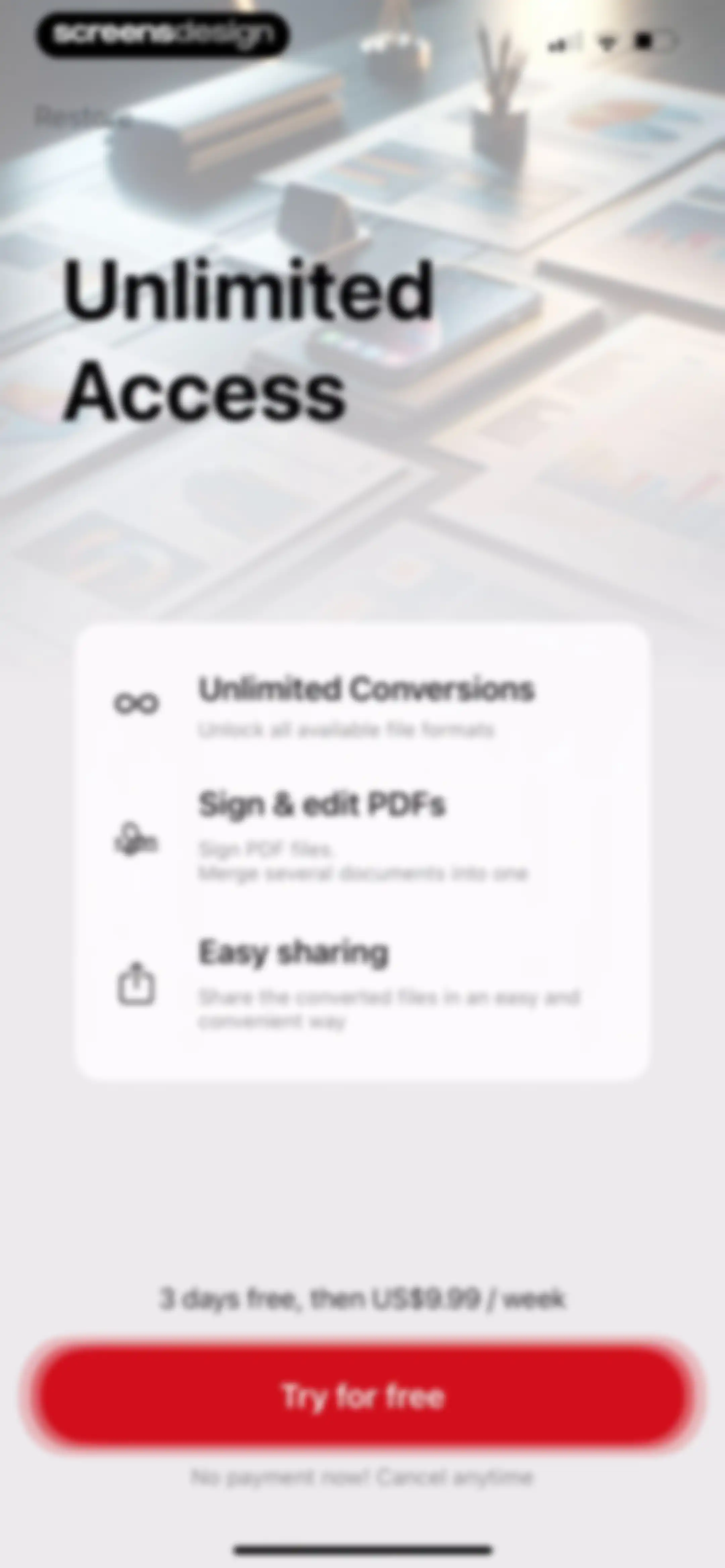 PDF App: Convert, Create, Sign screen 1