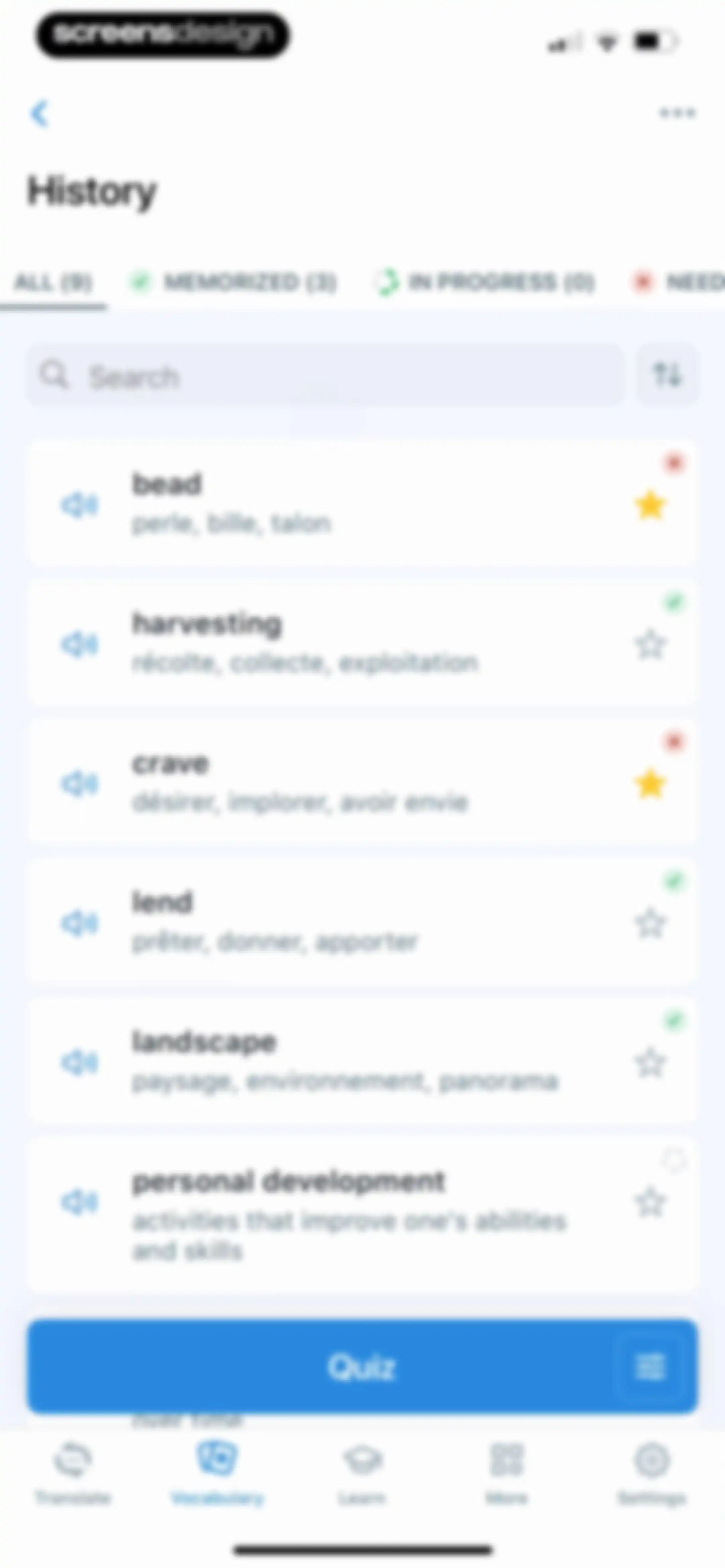 Reverso translate and learn screen 87
