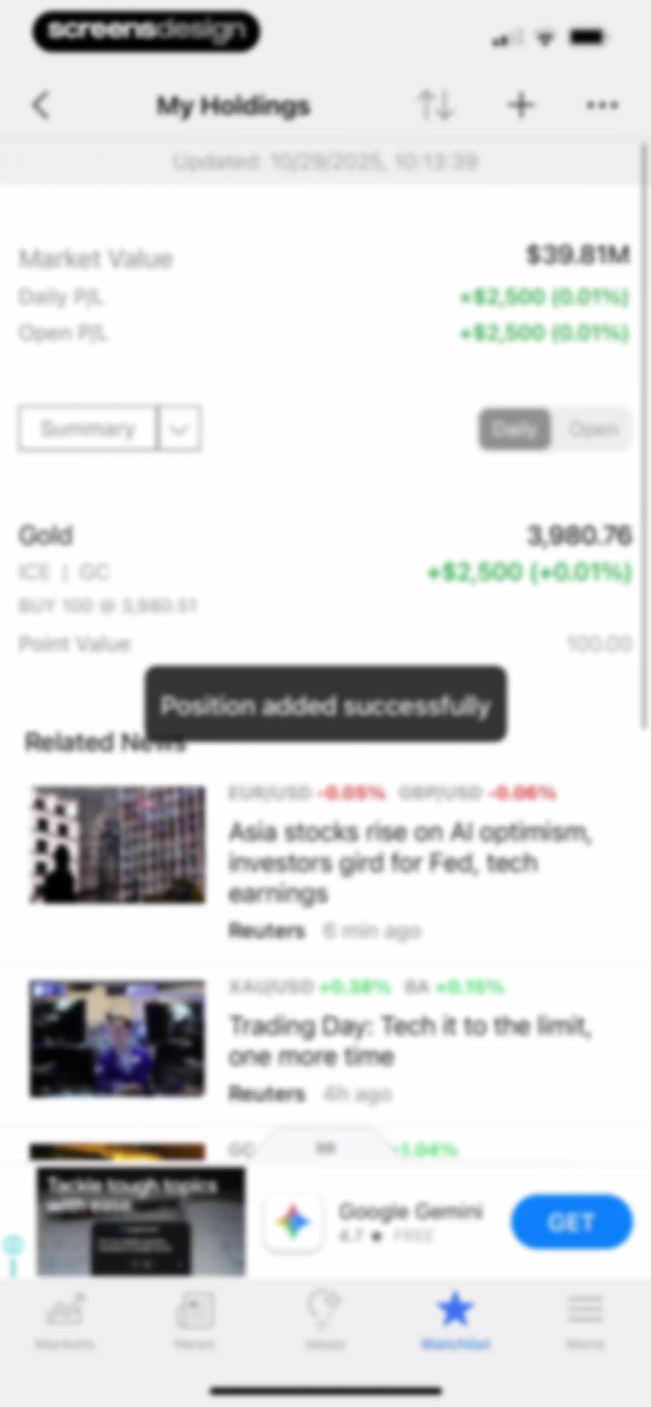 Investing.com: Stock Market screen 120