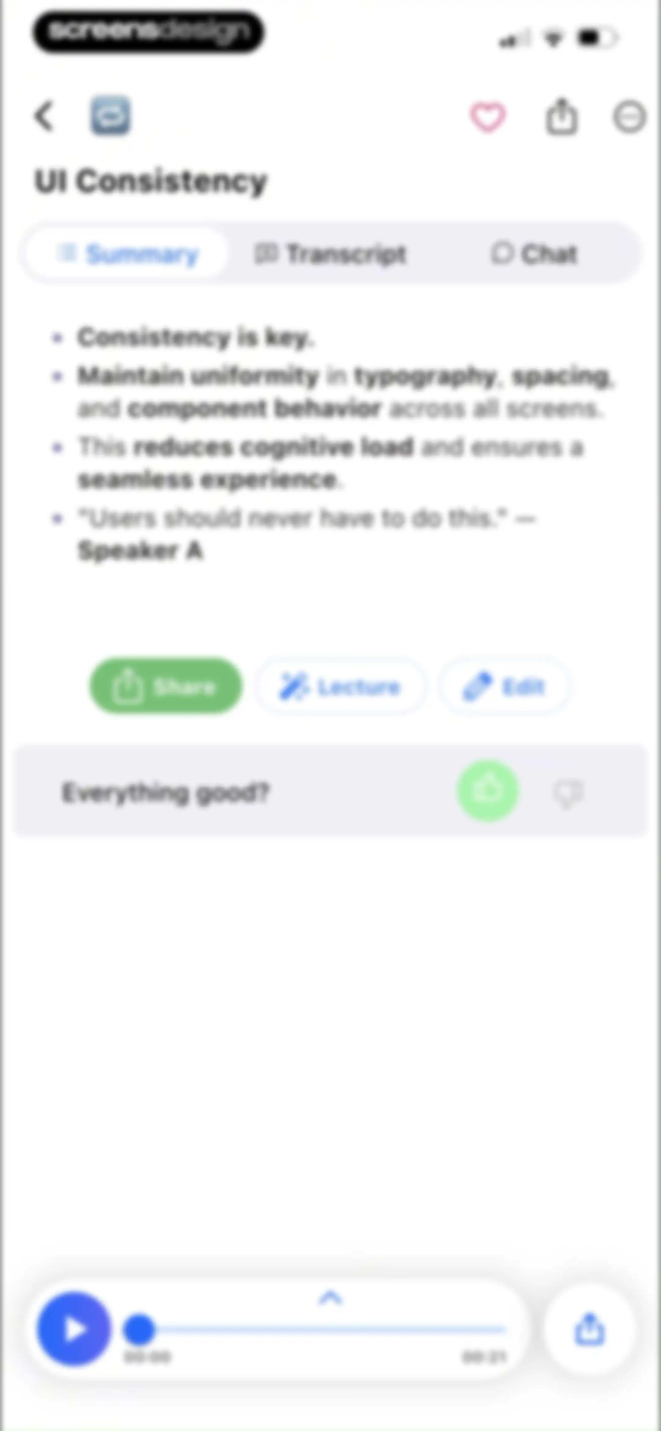 Summary - AI Note Taker screen 47