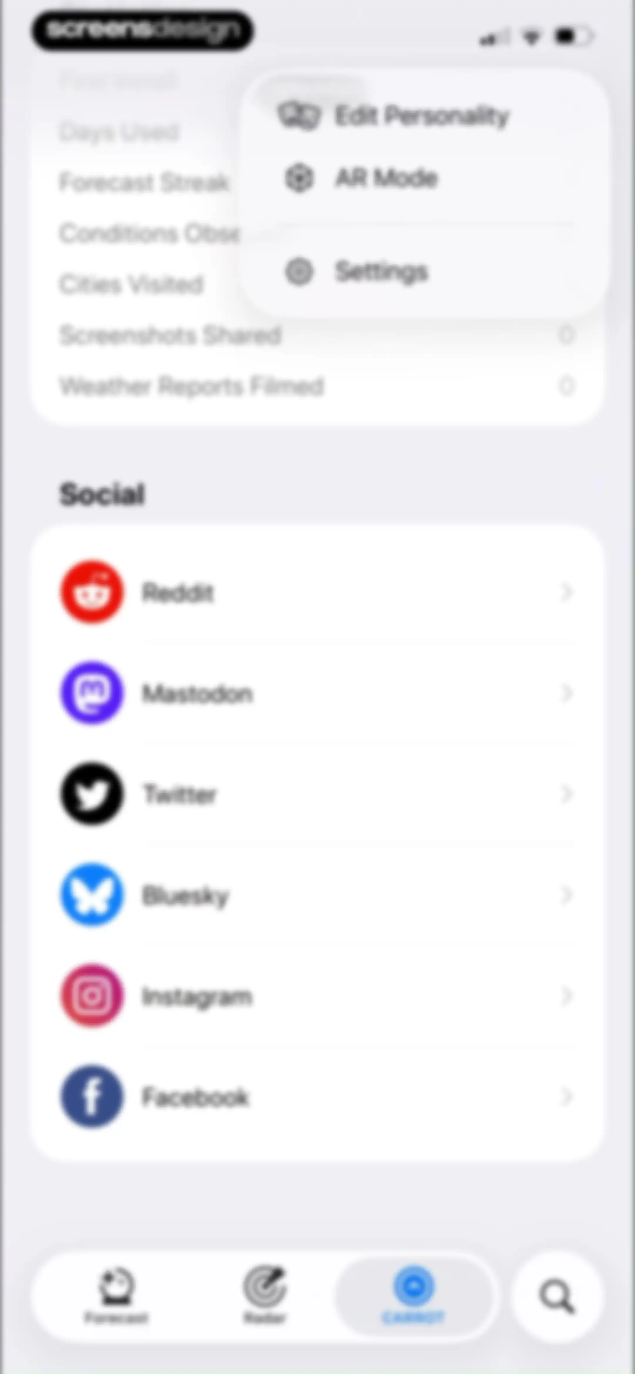 CARROT Weather: Alerts & Radar screen 143