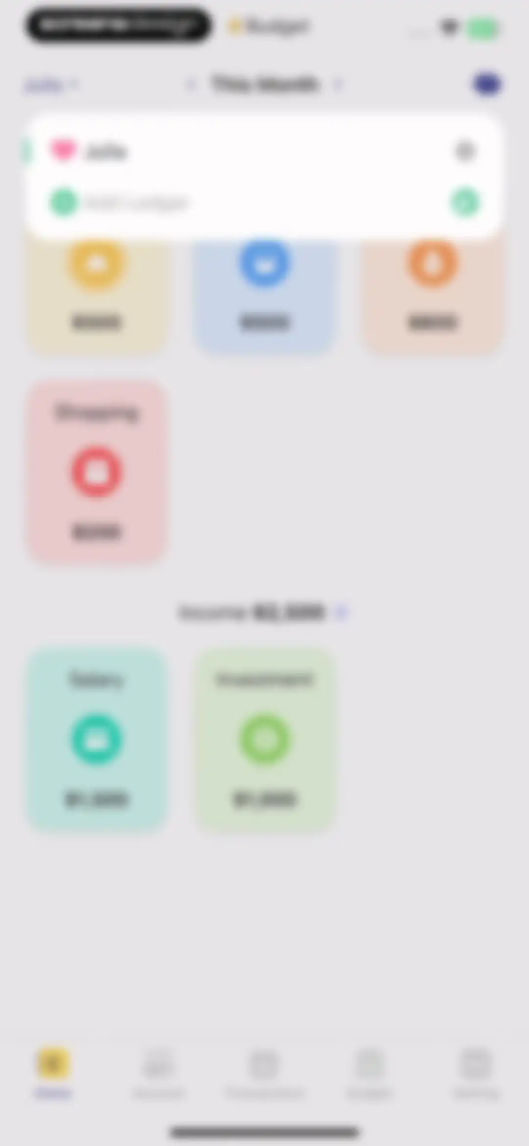 Budget app - spending tracker screen 43