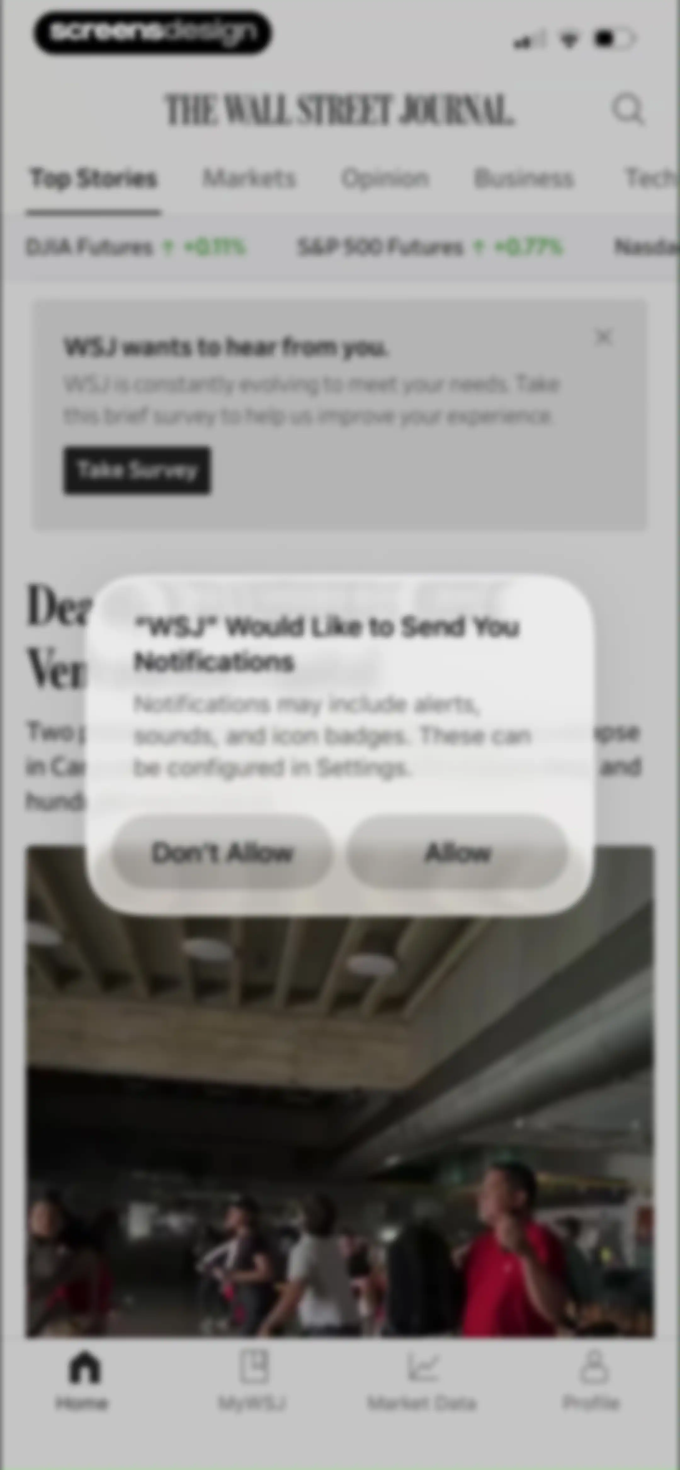 The Wall Street Journal. News screen 3