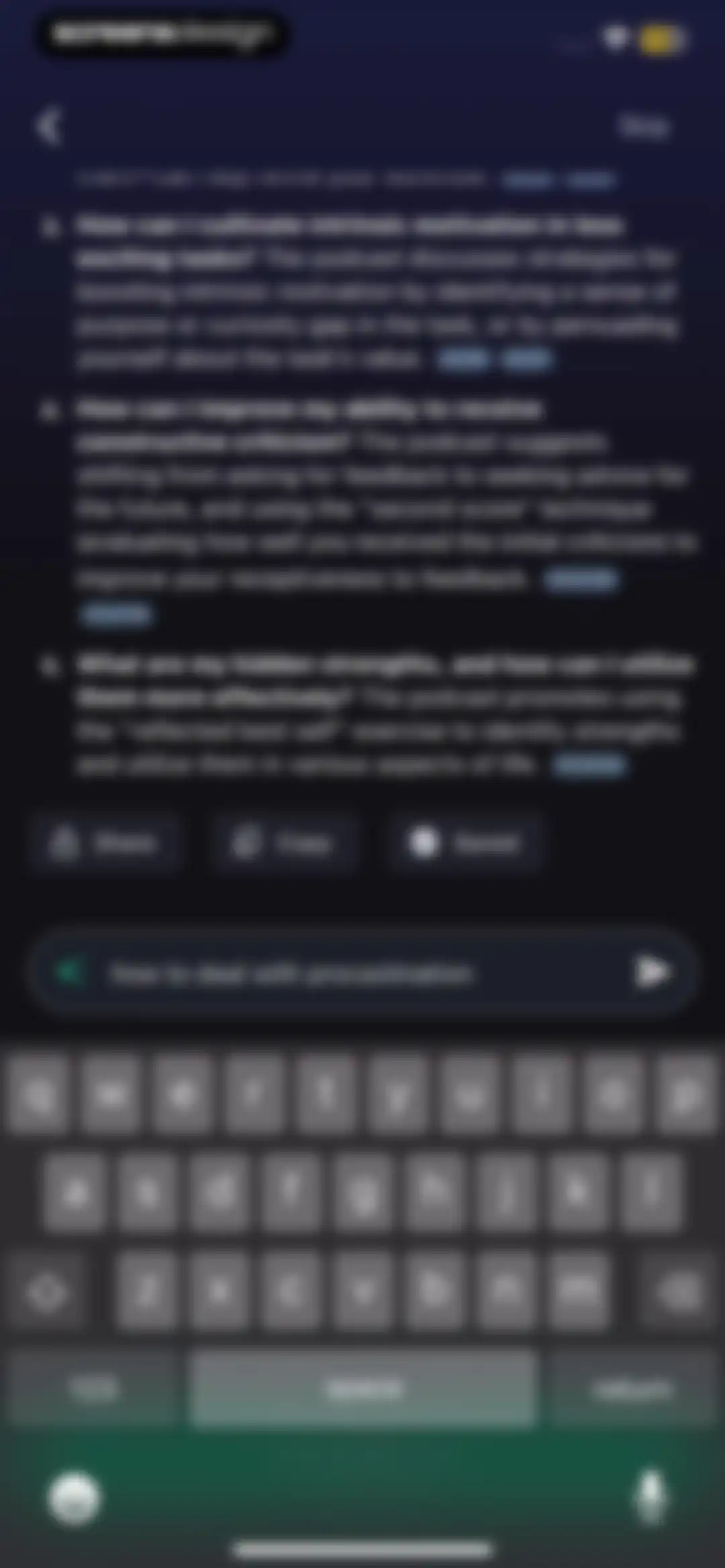 Snipd | AI Podcast Player screen 39