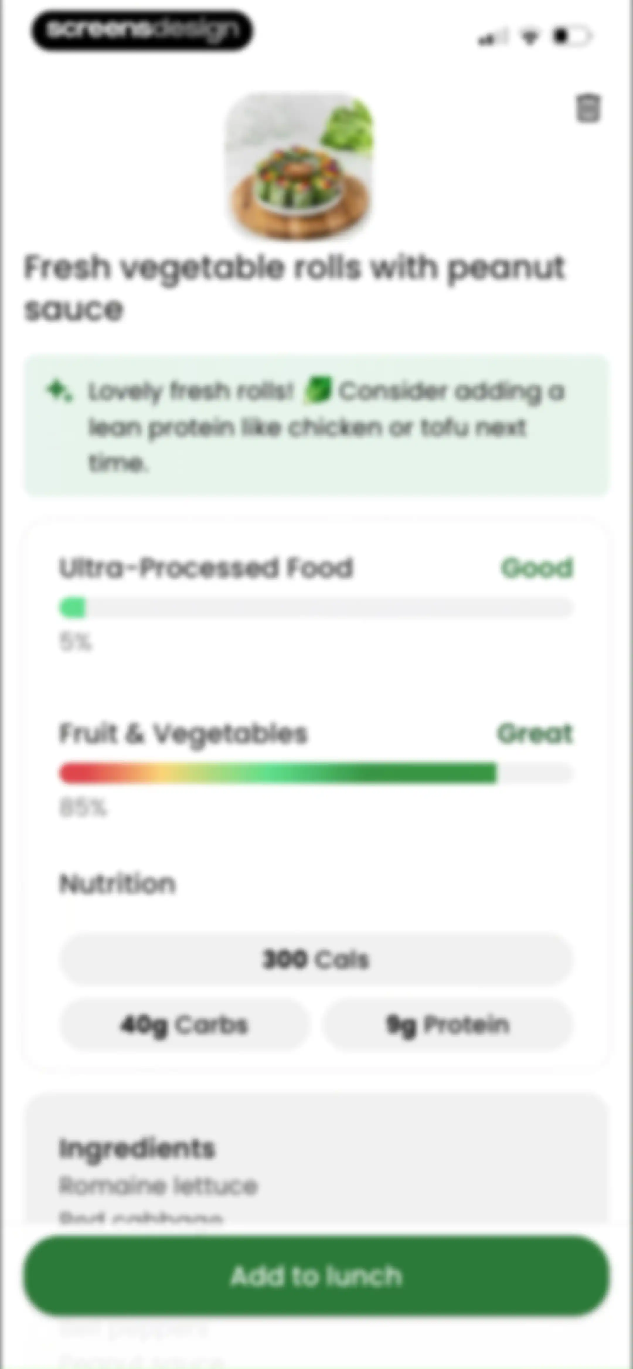 Diabetes food tracker - Gococo screen 94