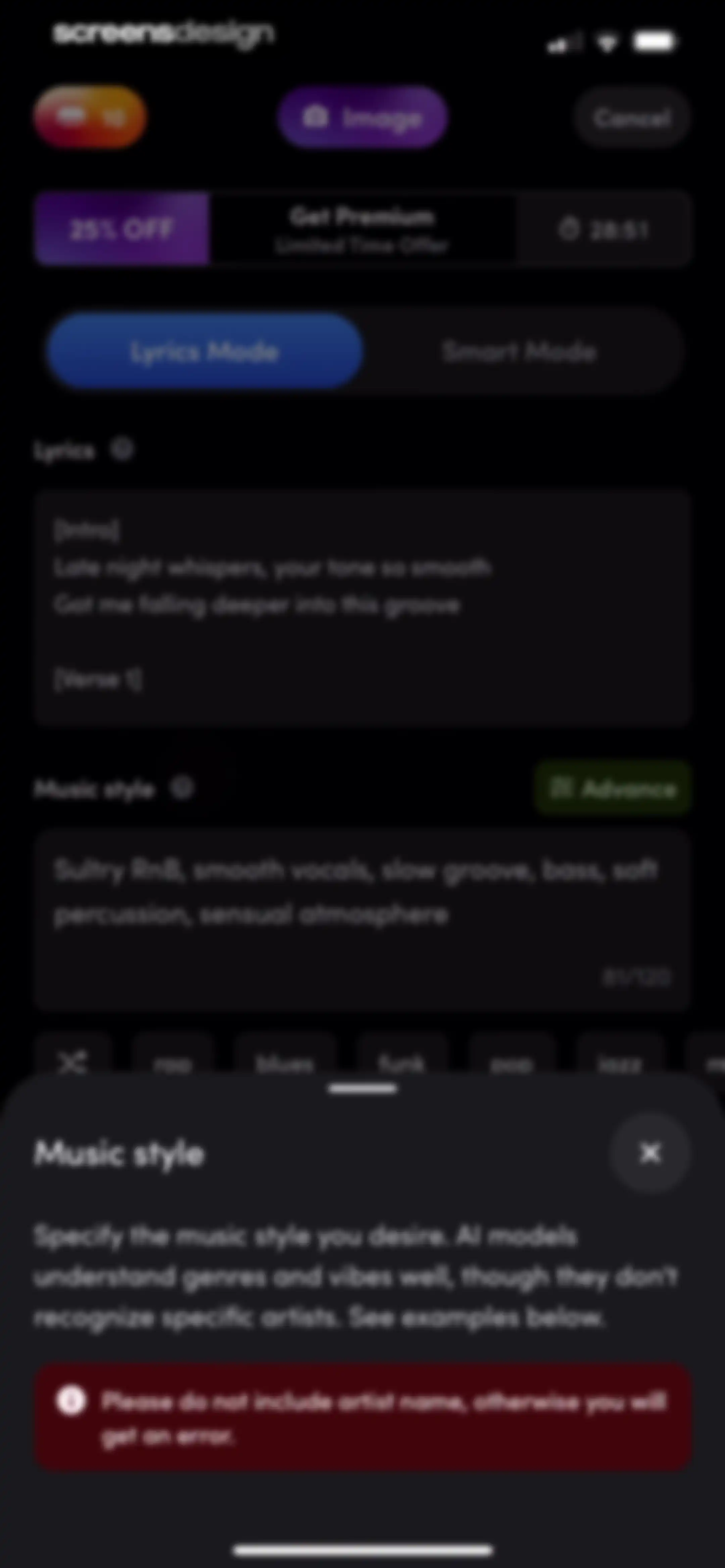 AI Song Generator - Zona screen 21