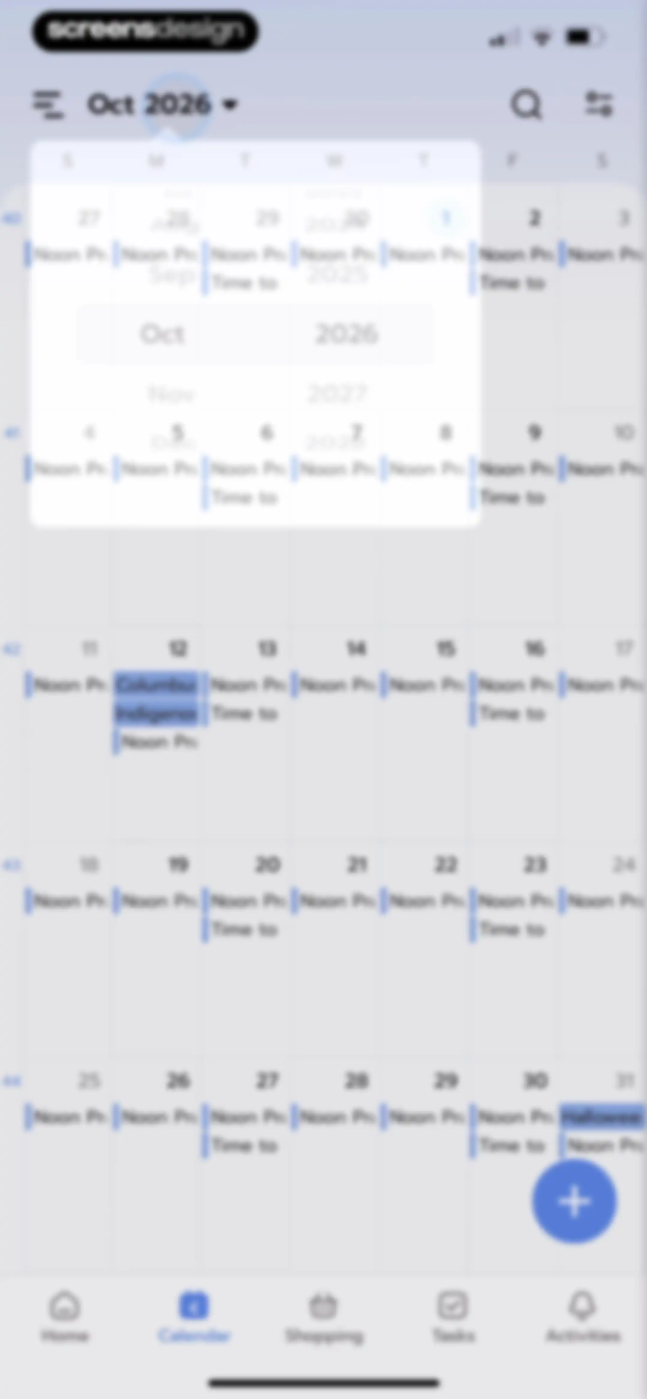Shared Family Calendar: FamCal screen 53