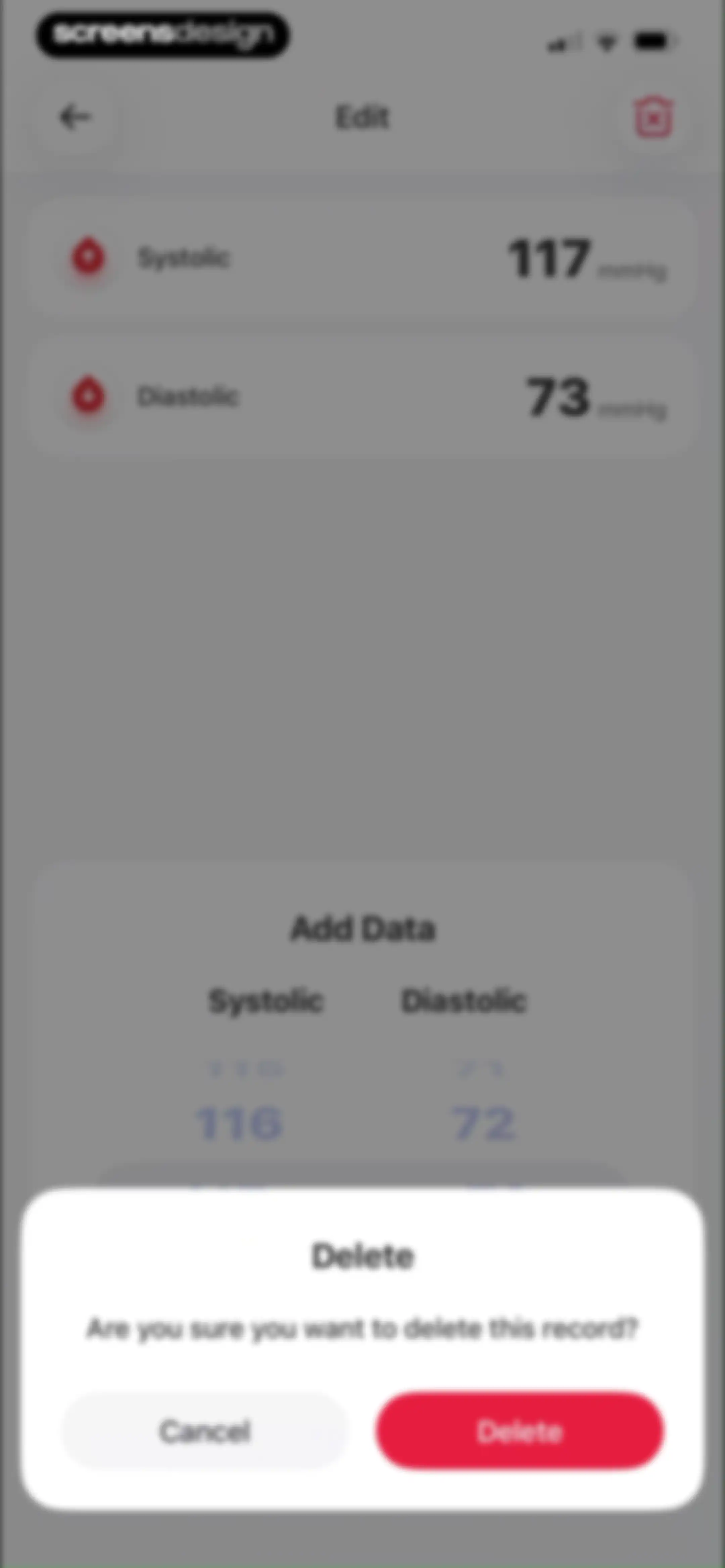 Health Tracker- HeartRate & BP screen 41