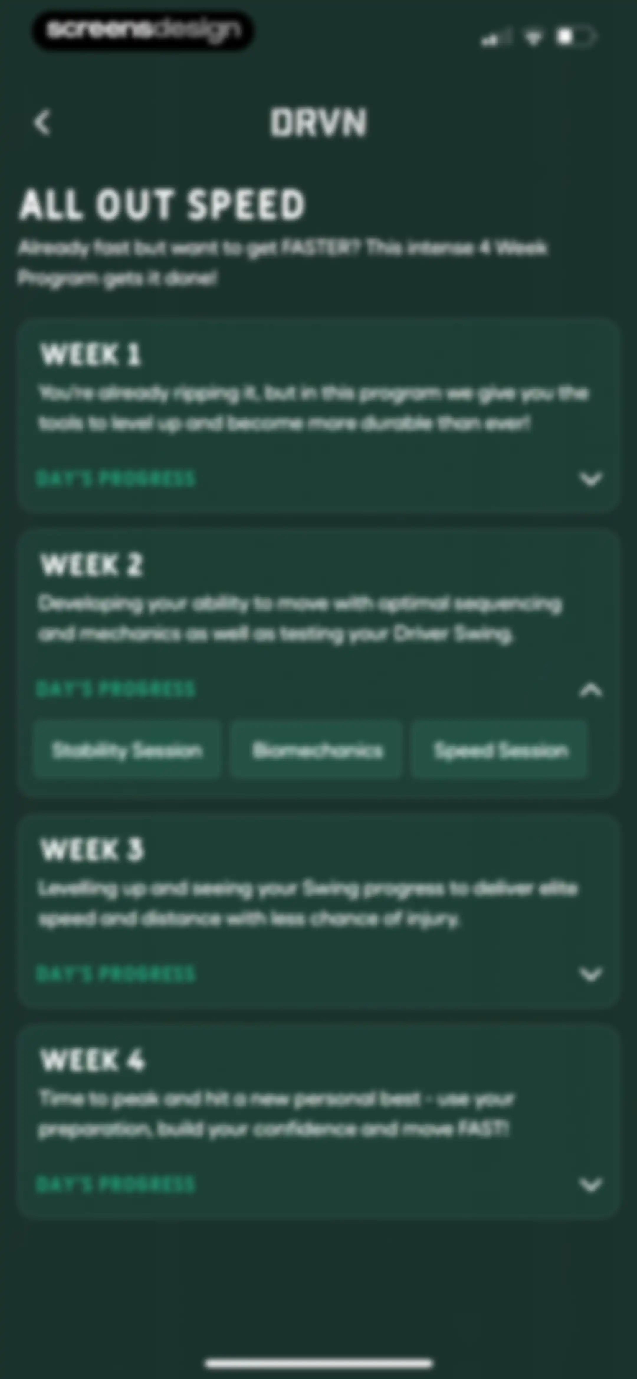 DRVN - Golf & Gym Workouts screen 83