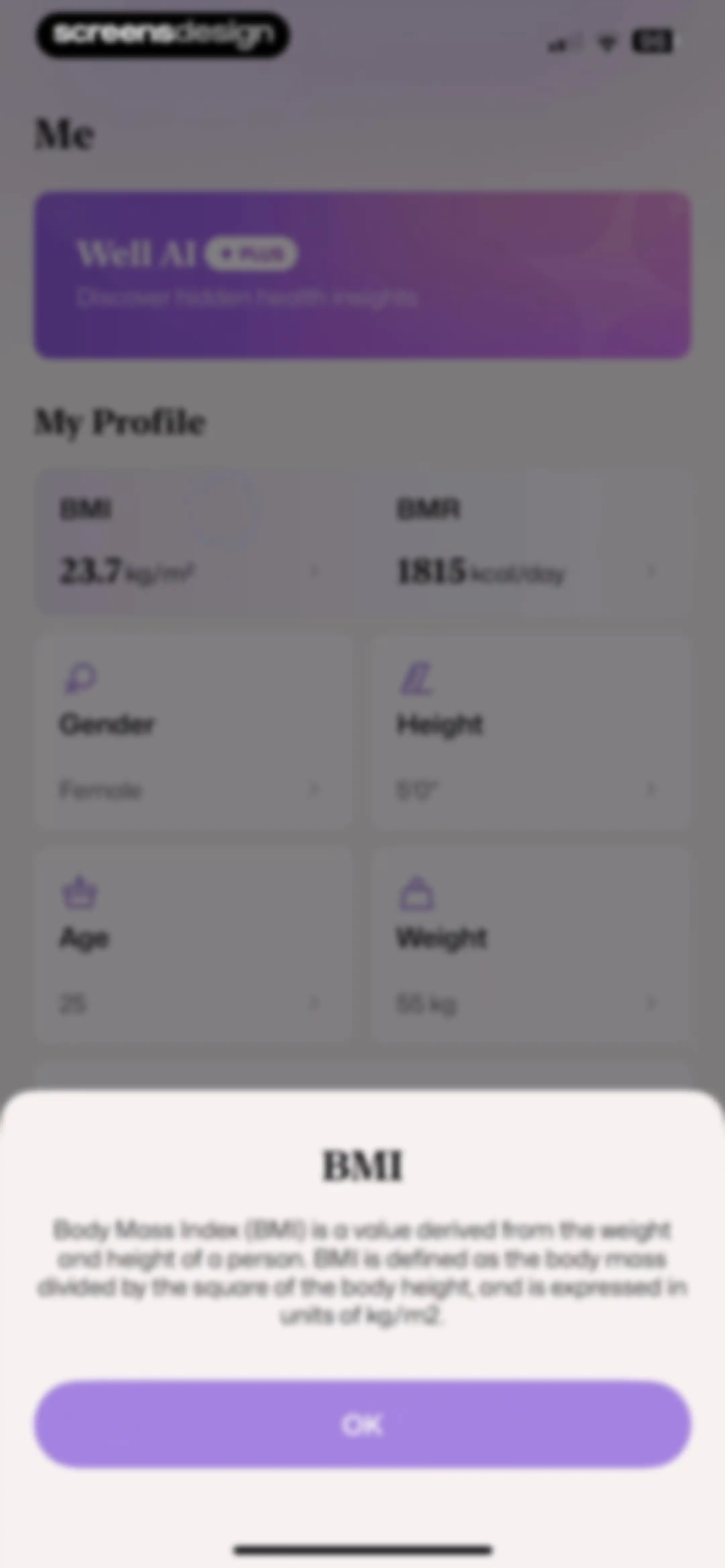 Well AI: Improve Well-being screen 138