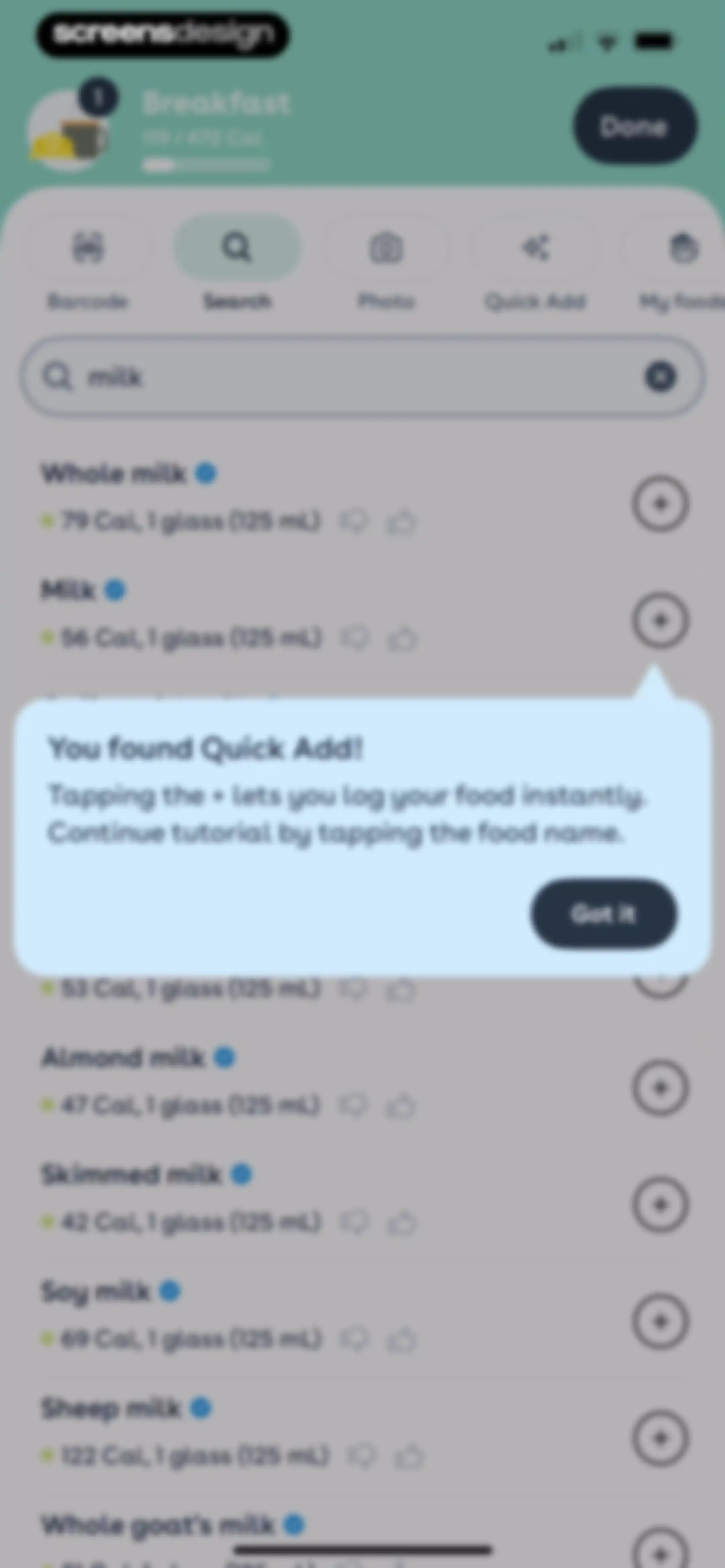 Foodvisor - AI Calorie Counter screen 116