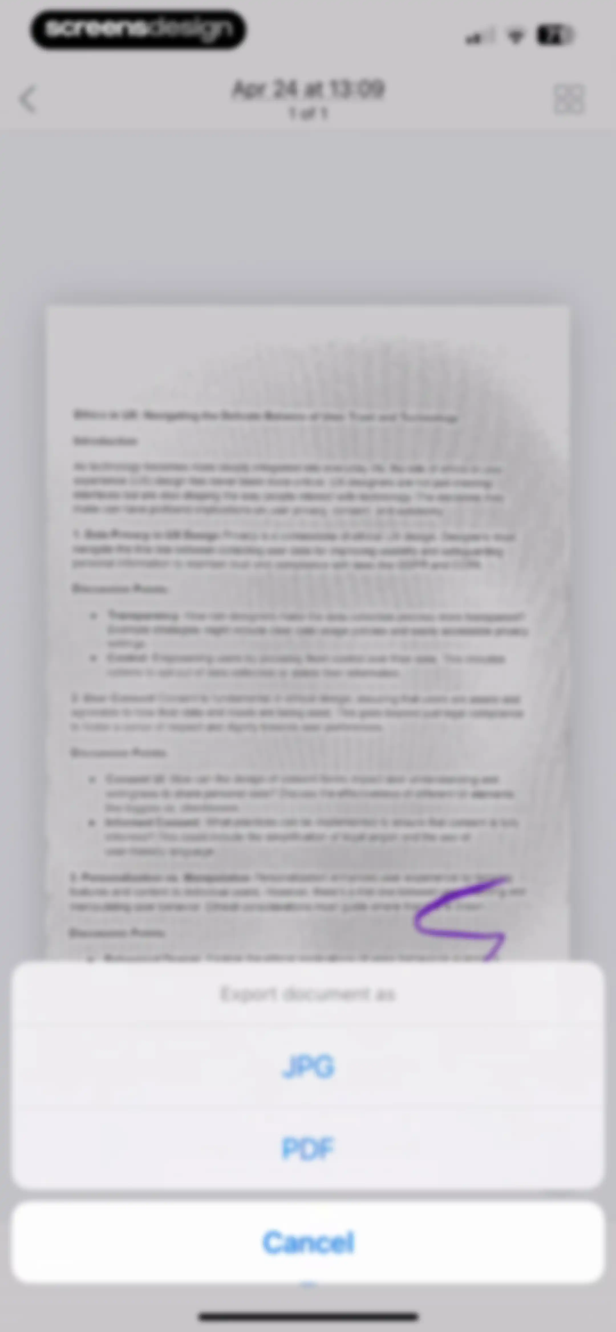 Scanner App. JPG, Photo to PDF screen 40