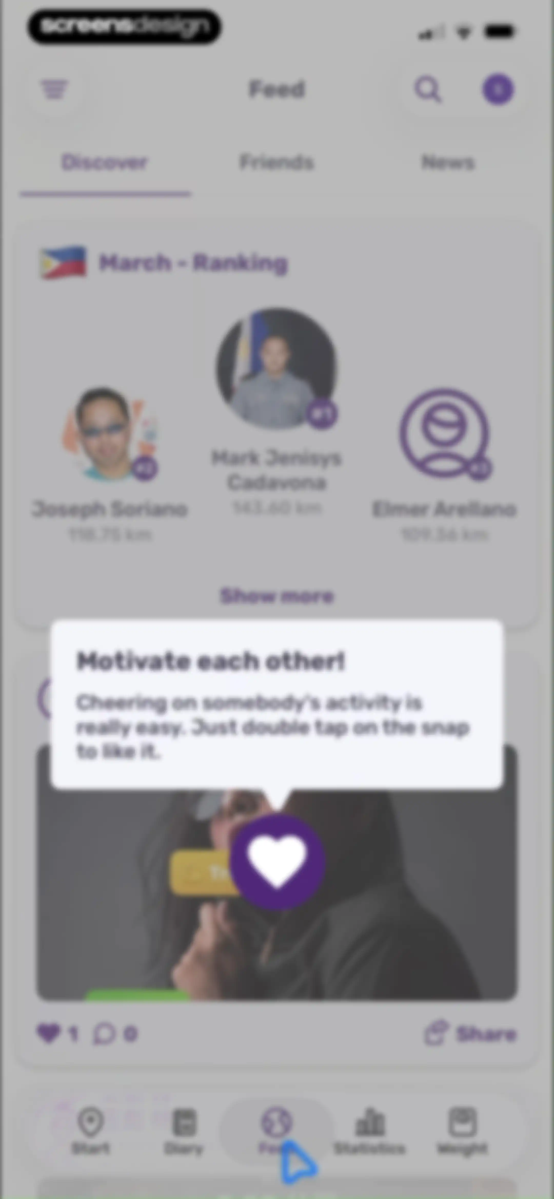 Running Tracker App – FITAPP screen 100