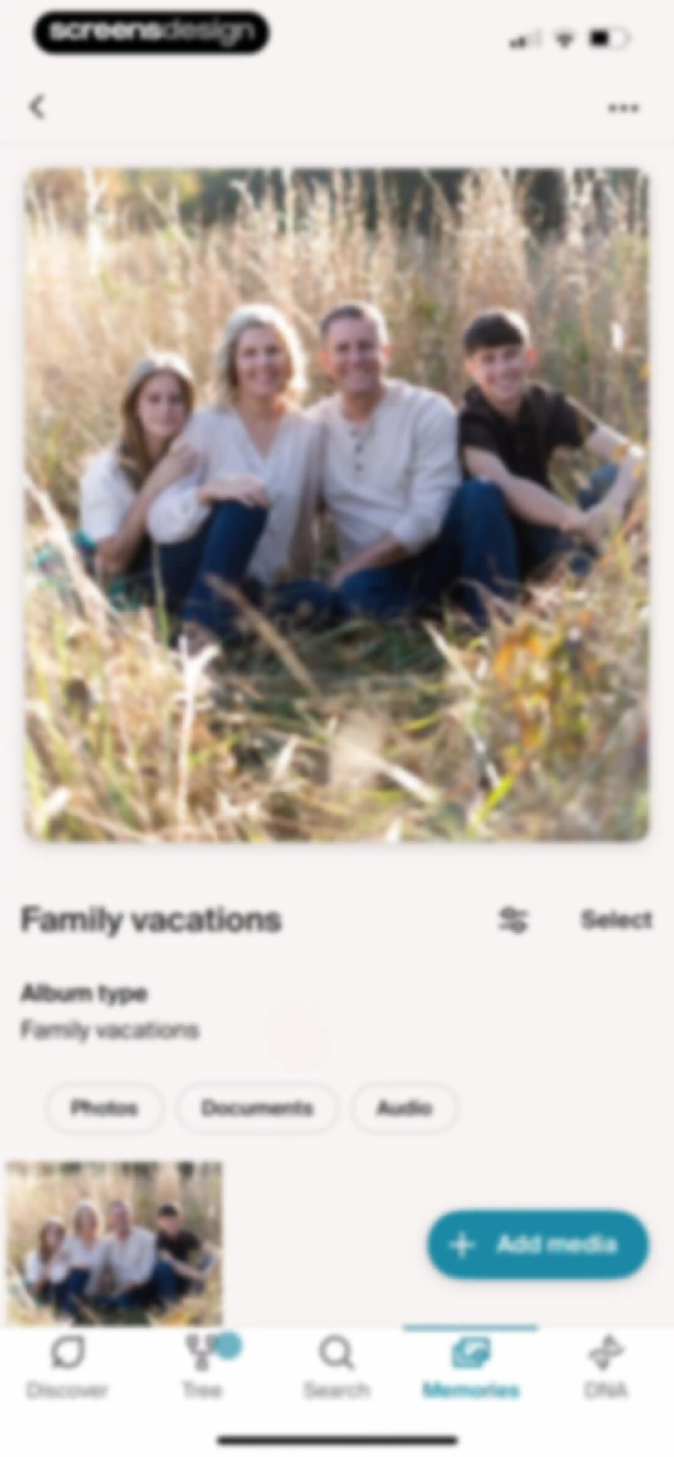 Ancestry: Family History & DNA screen 263